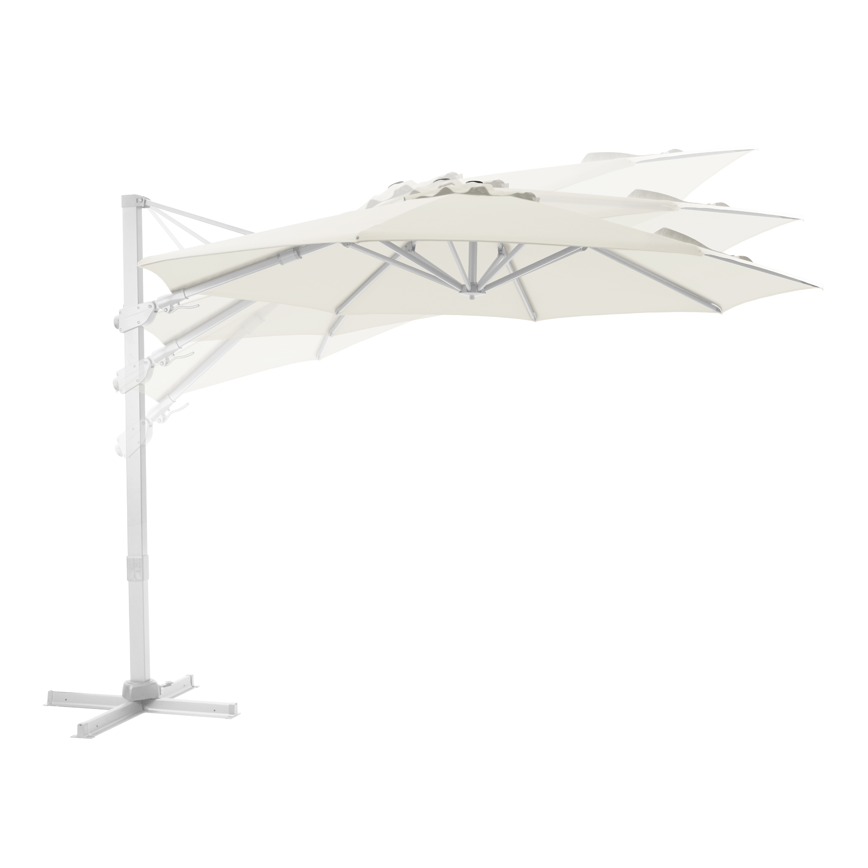 AXI Cyrus Premium Parasol déporté Ø 300cm Blanc/beige