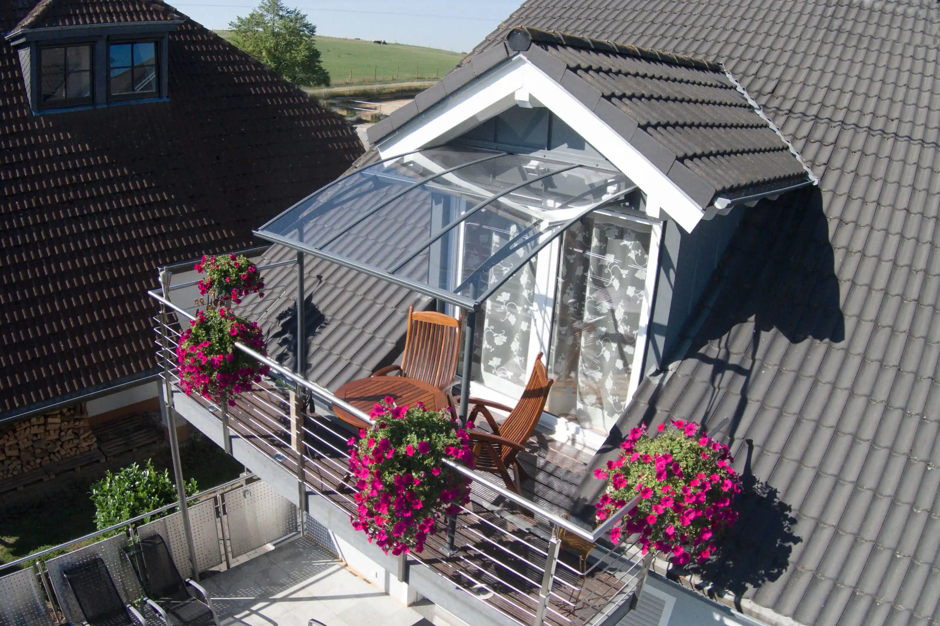 Canopia Vega 200X200X252 cm Deur en Veranda Luifel Grijs Helder-7290108131758 Canopia Vega 200X200X252 cm Deur en Veranda Luifel Grijs Helder