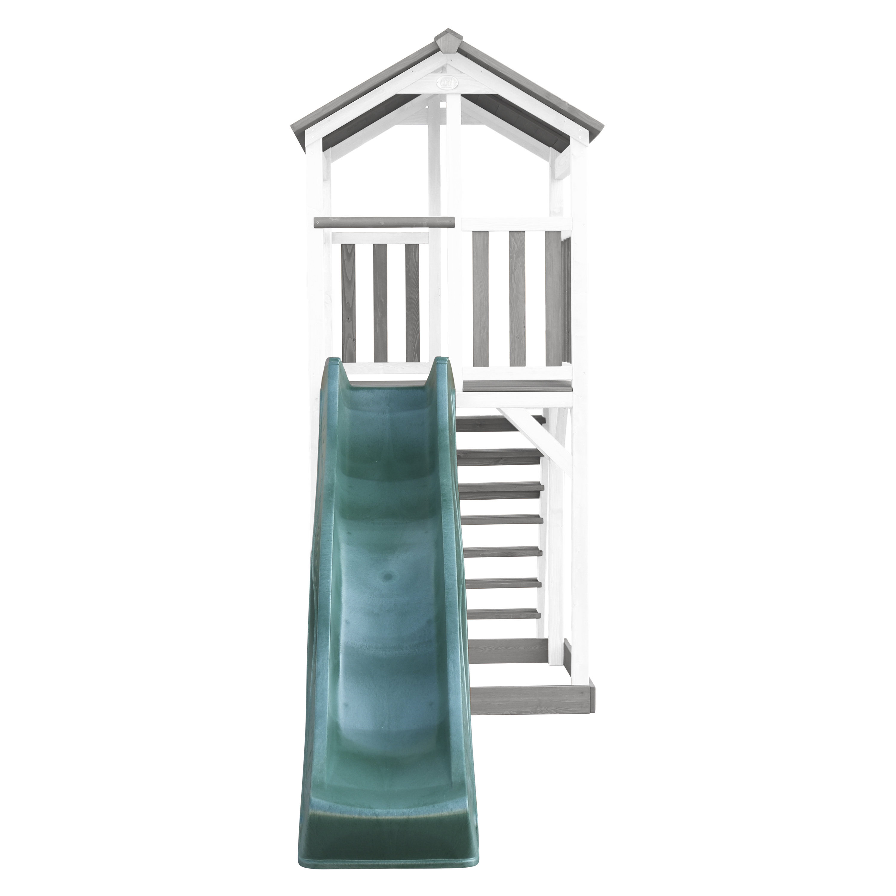 AXI Beach Tower Aire de jeux Grise/Blanche - Toboggan Vert