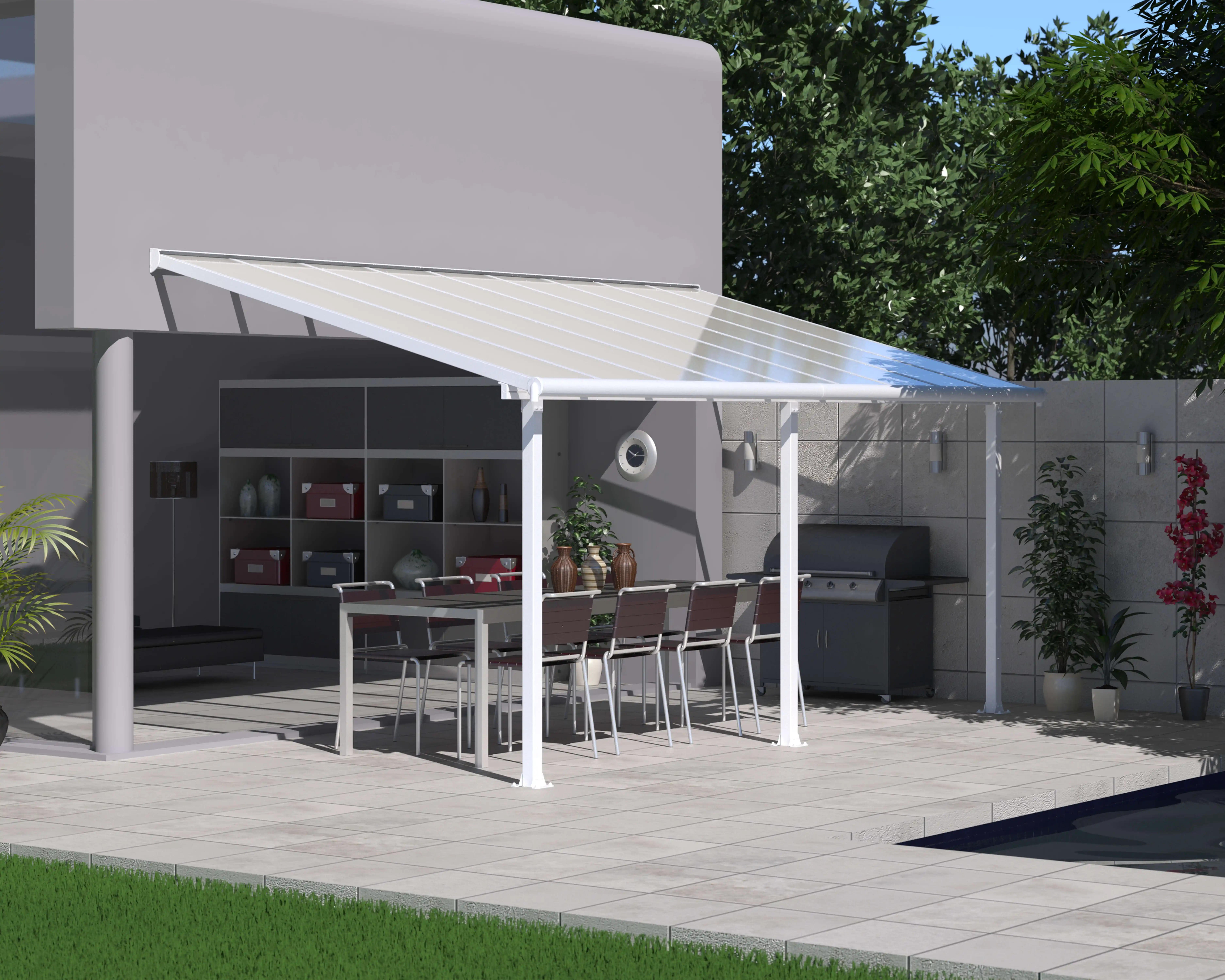 Canopia Olympia 619X294 cm Terrasoverkapping Donkergrijs Helder-7290108134315 Canopia Olympia 619X294 cm Terrasoverkapping Donkergrijs Helder