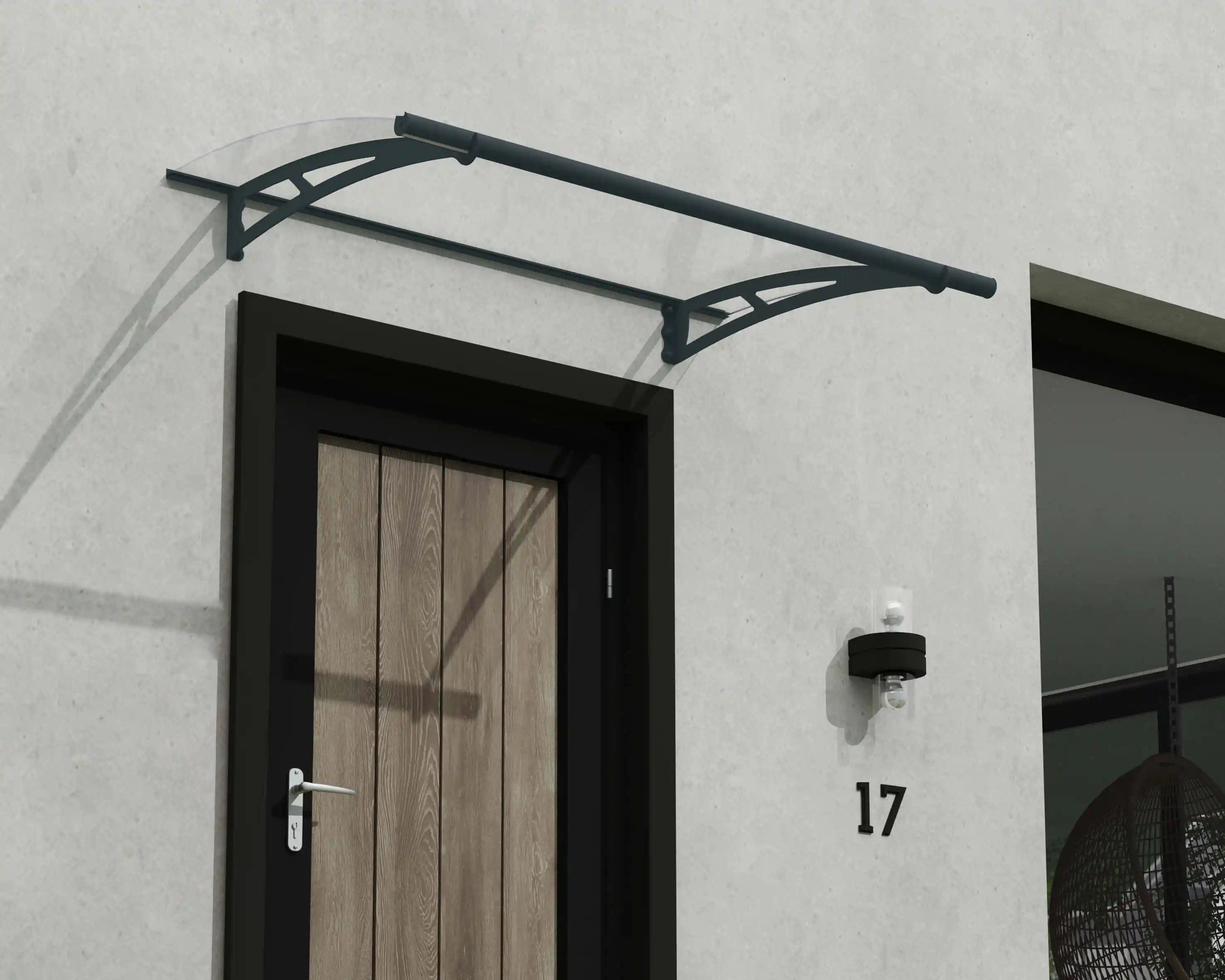 Canopia Aquila 150X91 cm Deur en Veranda Luifel Donkergrijs Helder-7290010027590 Canopia Aquila 150X91 cm Deur en Veranda Luifel Donkergrijs Helder