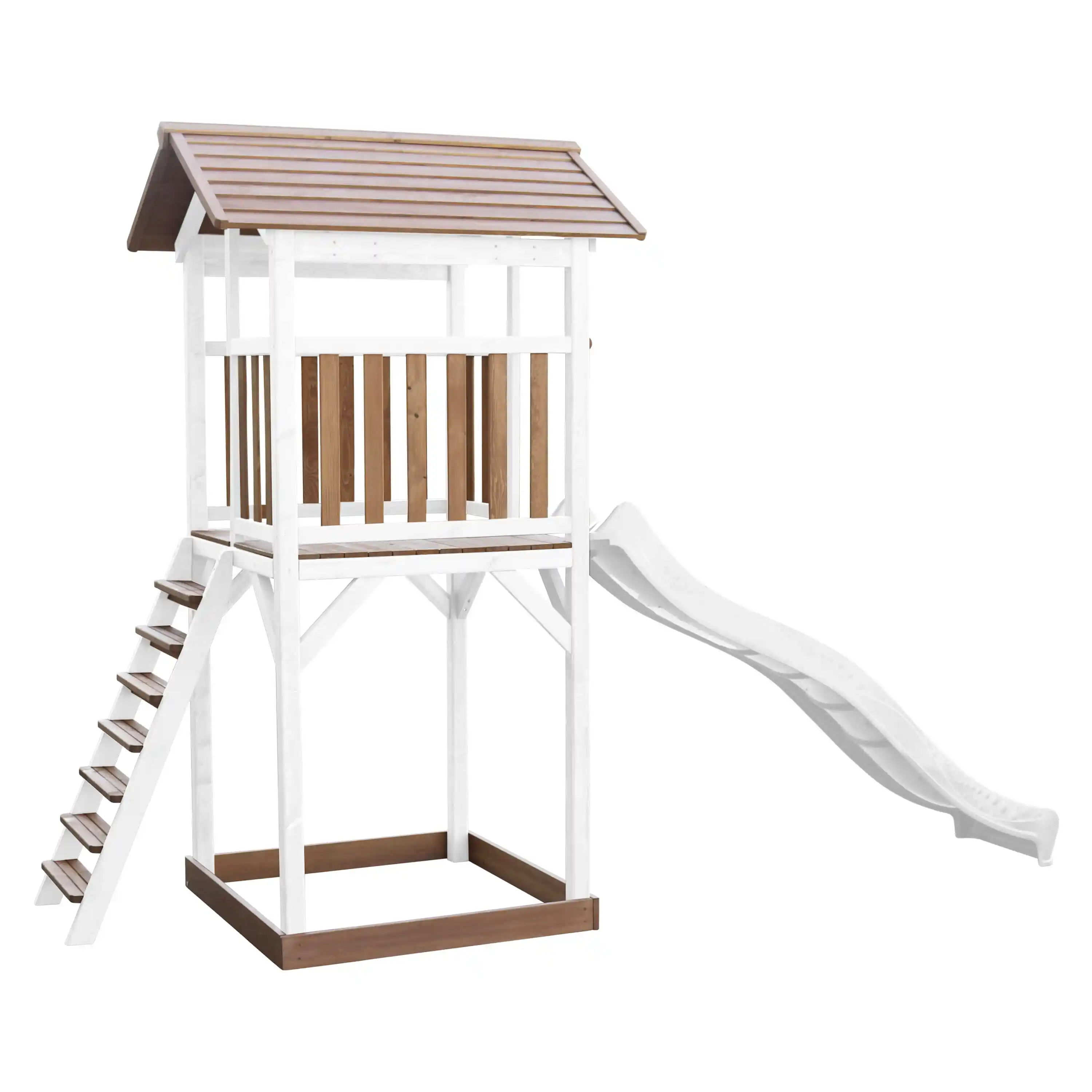 AXI Beach Tower Aire de jeux Marron/Blanche - Toboggan Blanc