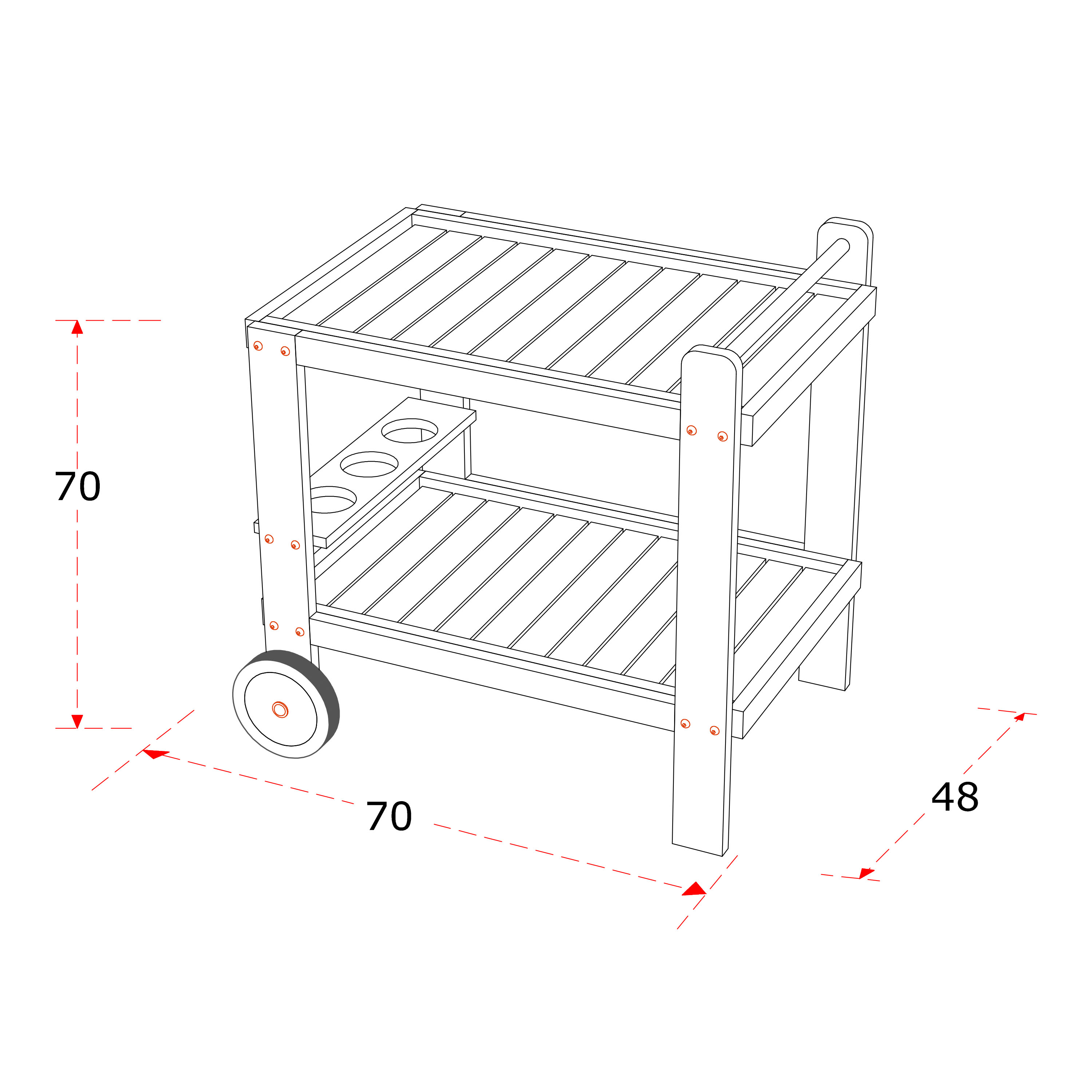 AXI Miri Teak Serving Trolley