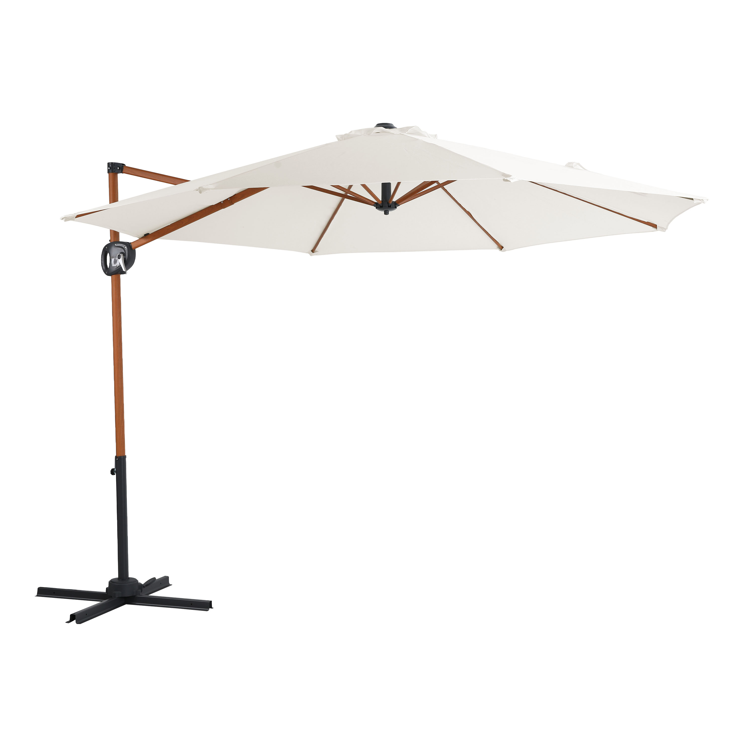 AXI Solea Cantilever Parasol Ø 300cm Wood-look/Beige