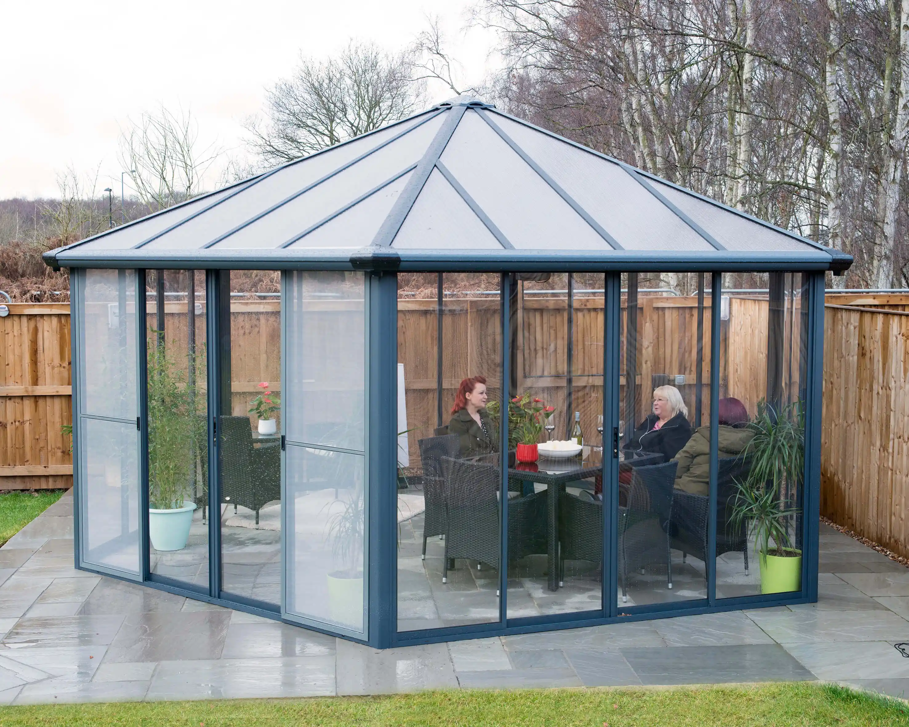 Canopia Garda Pavillon de jardin 520X595X332 cm Gris Foncé