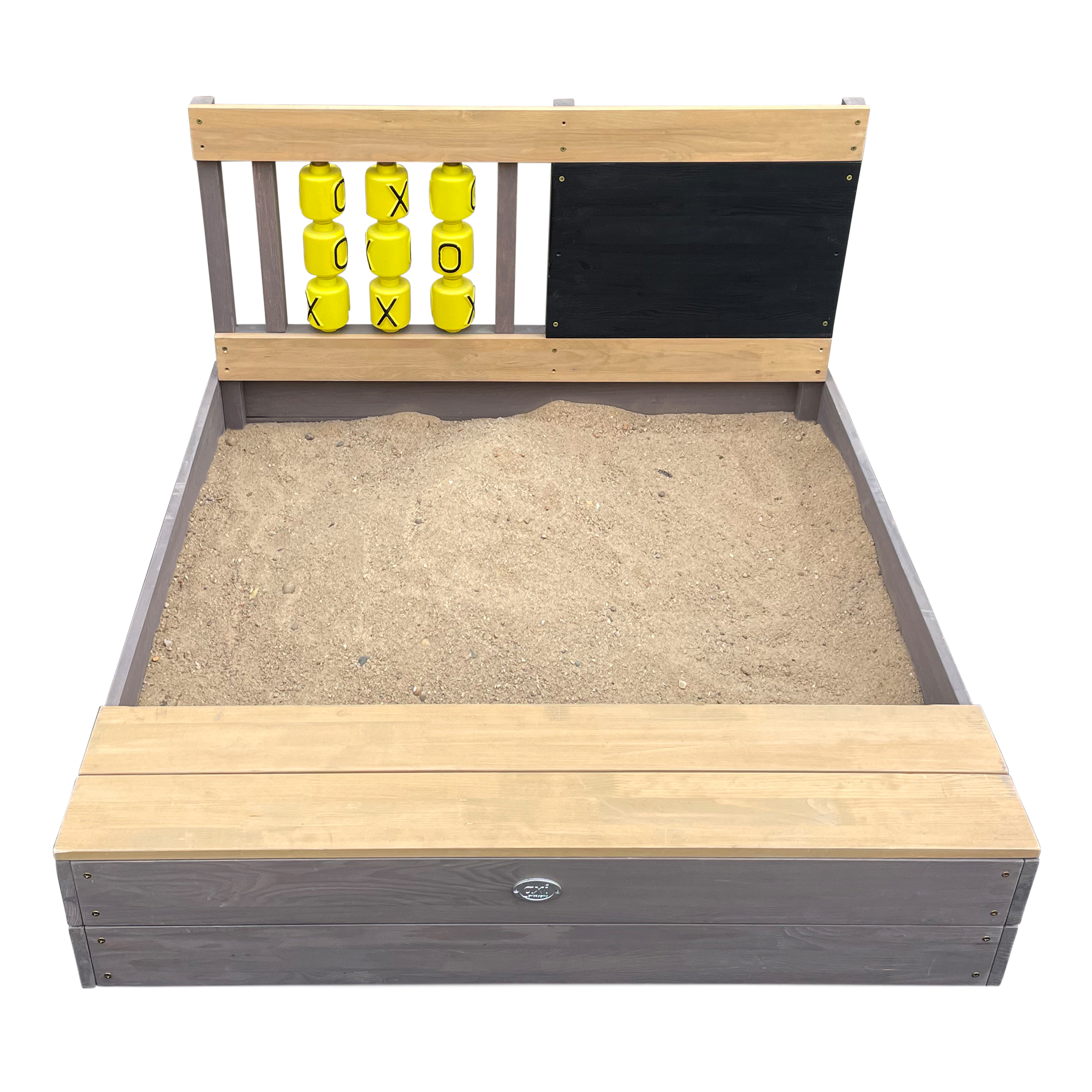 AXI Kitty Sandbox with Tic Tac Toe - 100 x 100 cm - Grey/Brown