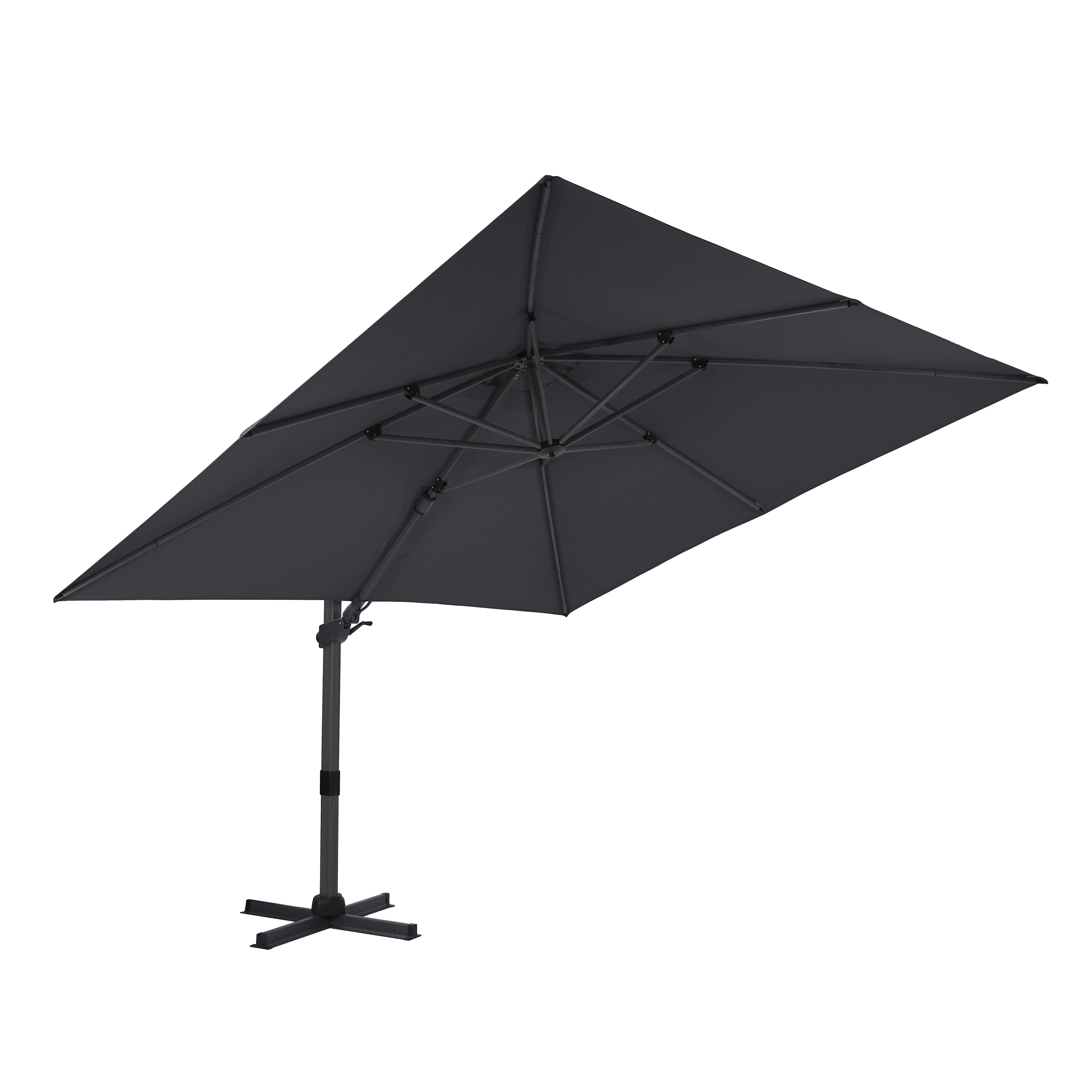 AXI Apollo Premium Parasol déporté 300x300cm Anthracite/Gris