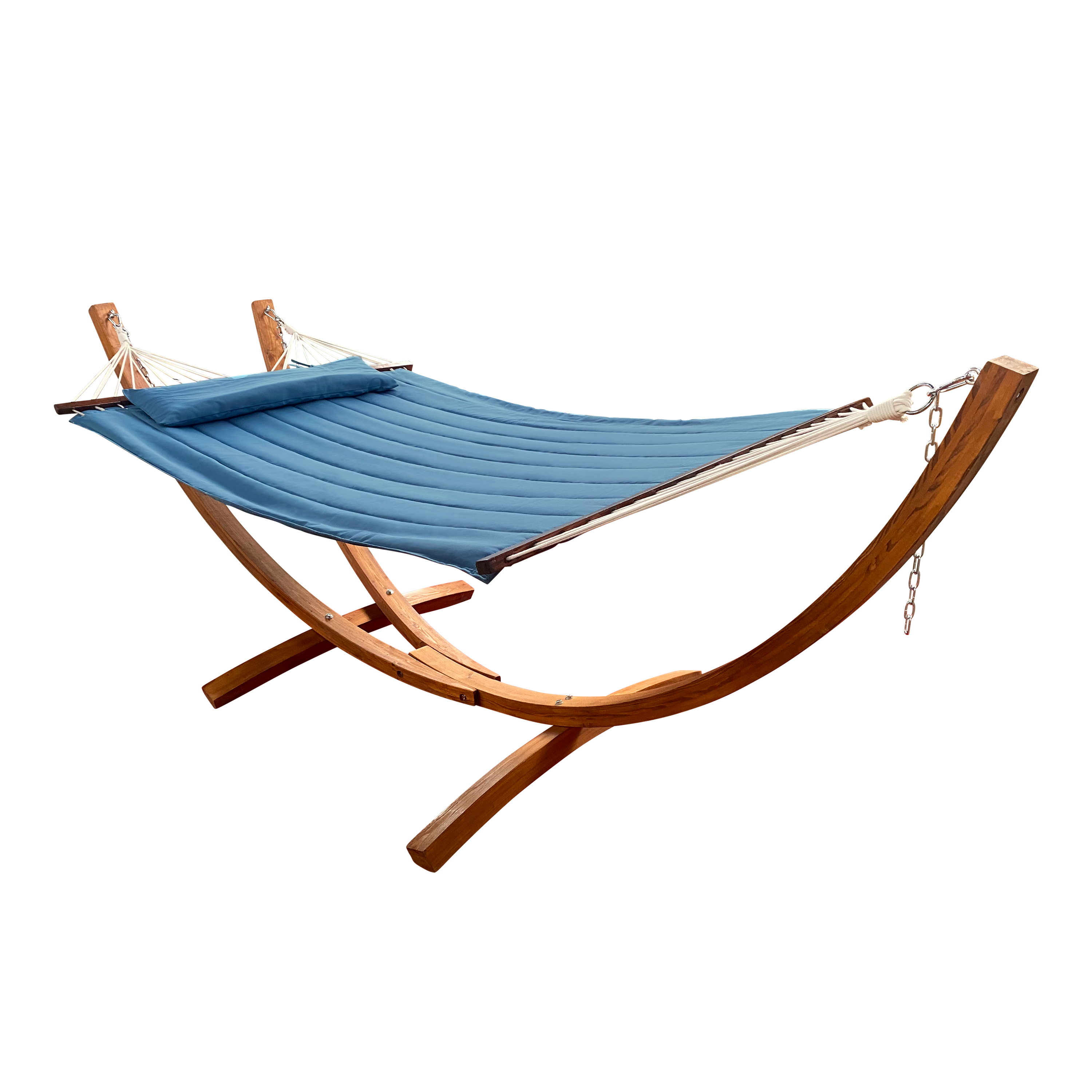 AXI Hawaï Hamac Double XXL Bleu - Support en bois 