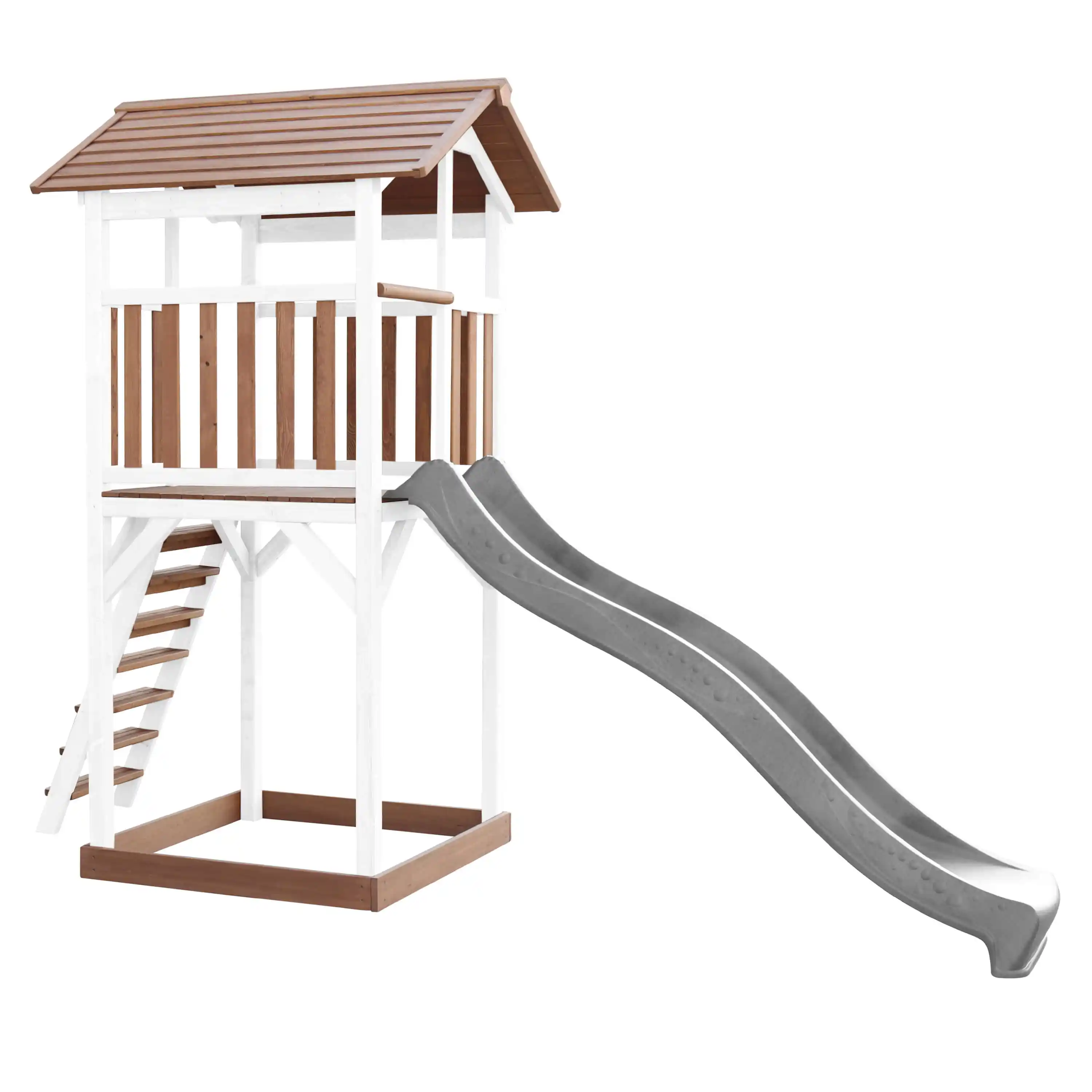 AXI Beach Tower Aire de jeux Marron/Blanche - Toboggan Gris