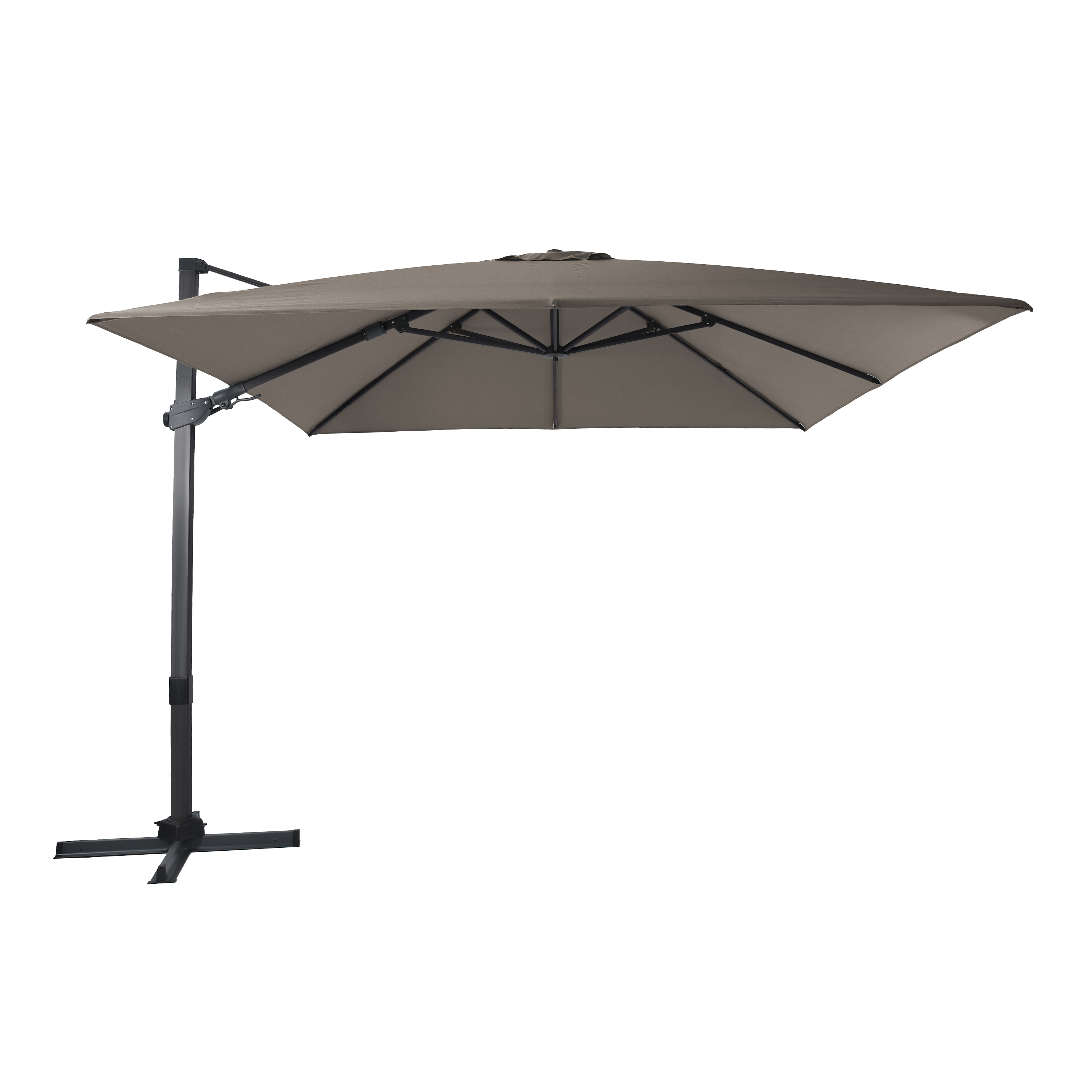 AXI Apollo Premium Parasol déporté 300x300cm Anthracite/taupe