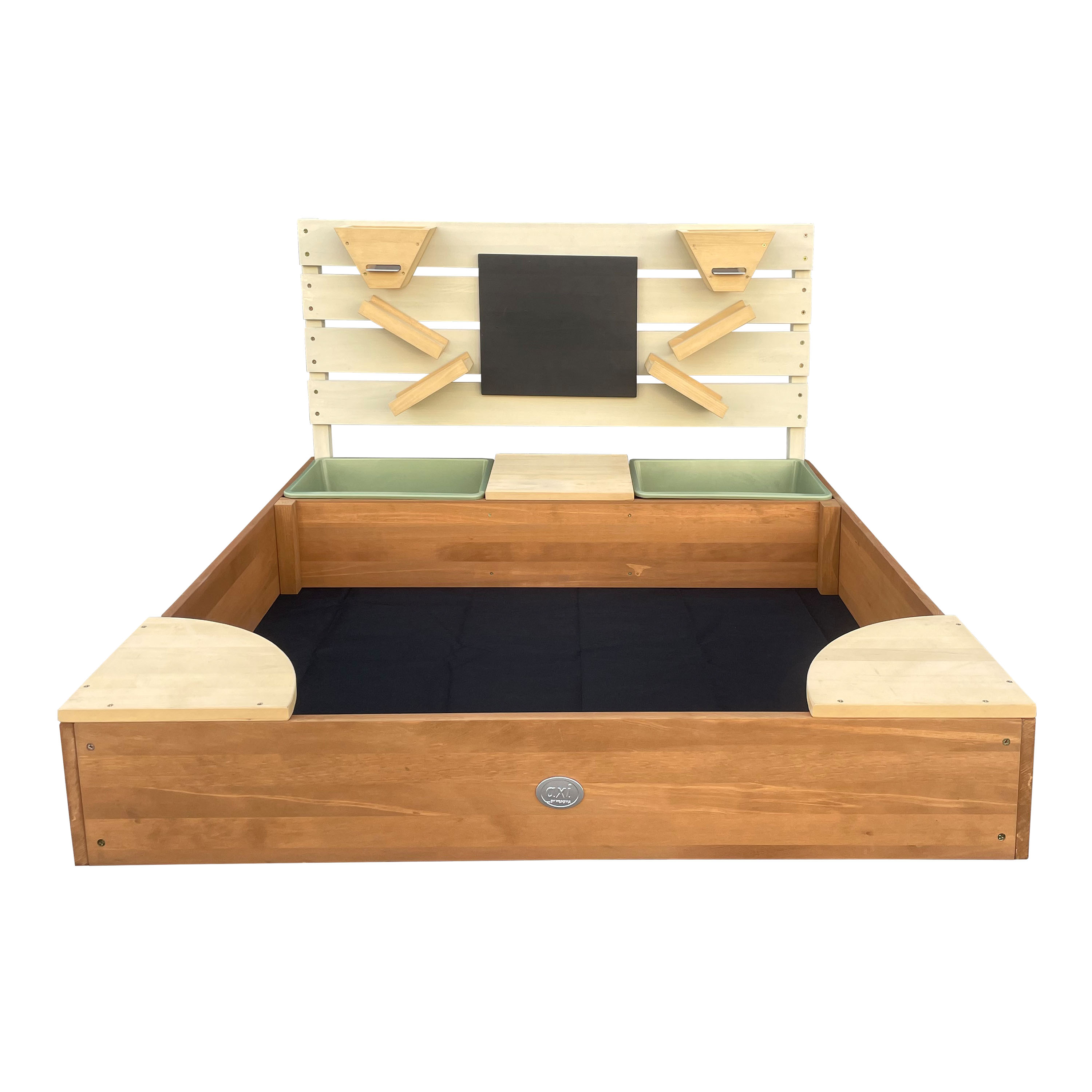 AXI Cato sandbox with sand & water trays and Play wall - 100 x 105 cm - Beige/brown
