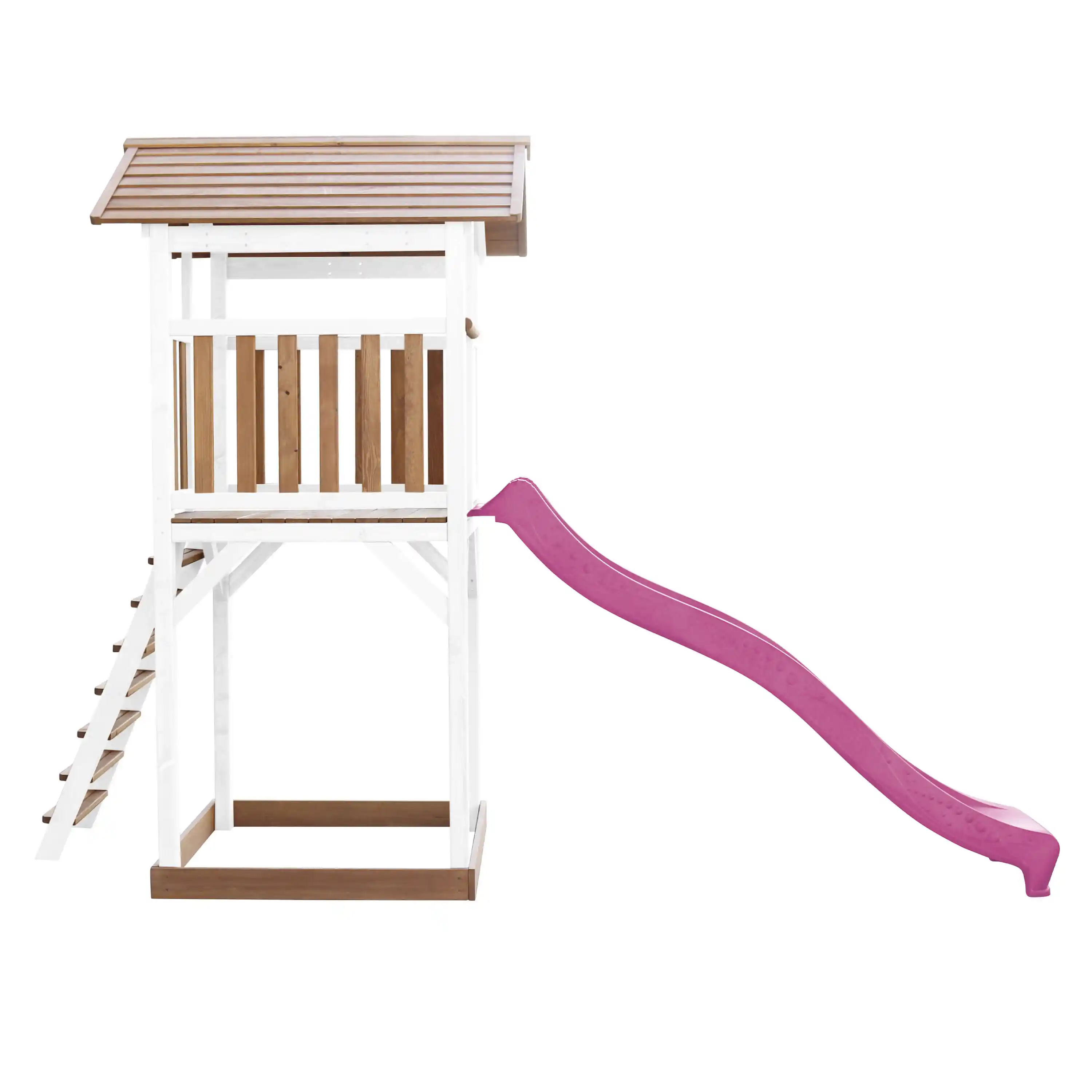 AXI Beach Tower Aire de jeux Marron/Blanche - Toboggan Violet