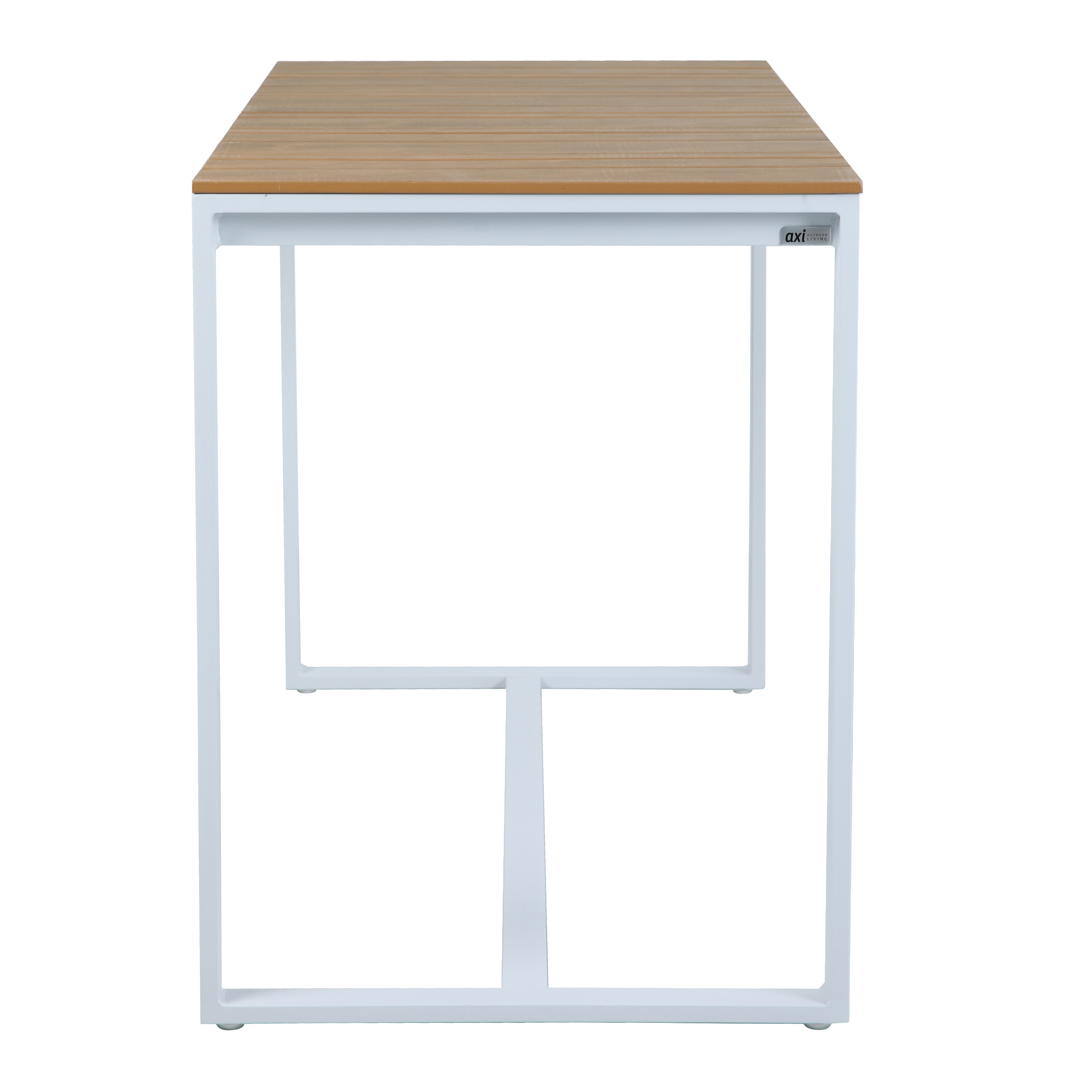 AXI Ravi Table Haute avec 4 tabourets de bar Blanc avec Polywood aspect teck