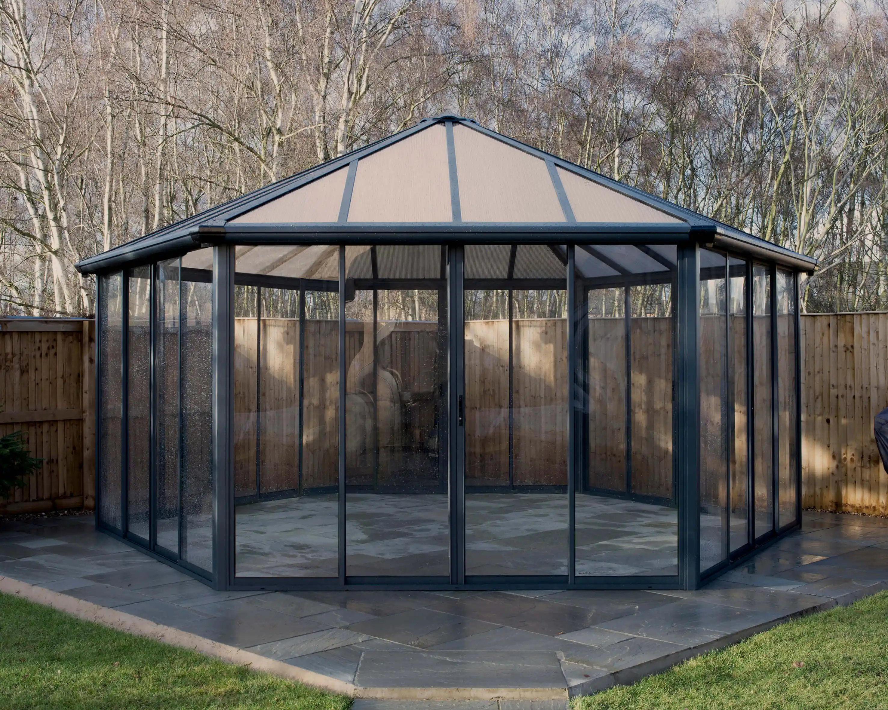 Canopia Garda Pavillon de jardin 520X595X332 cm Gris Foncé