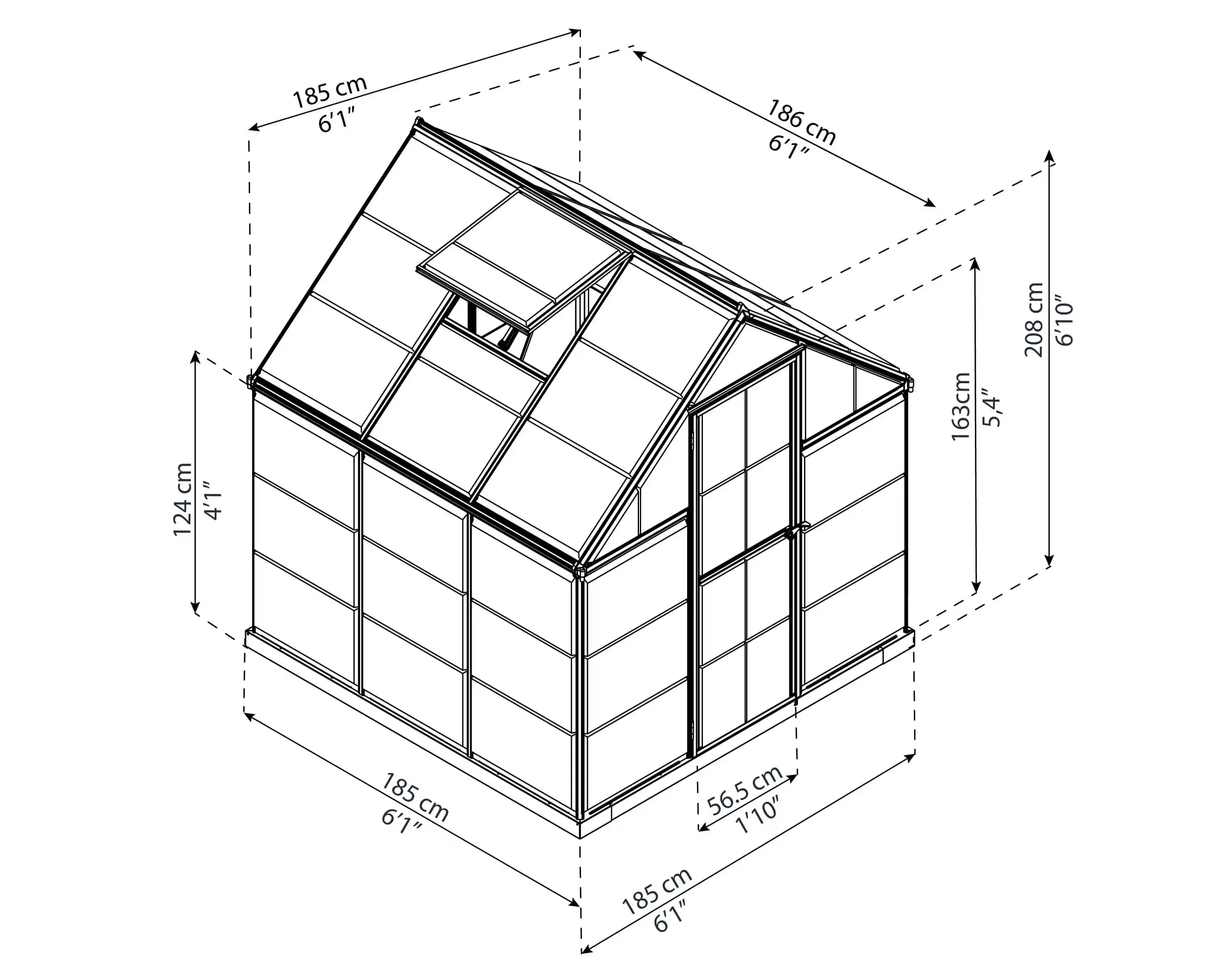 Canopia Harmony 186X185X208 cm Serre de jardin Verte transparente