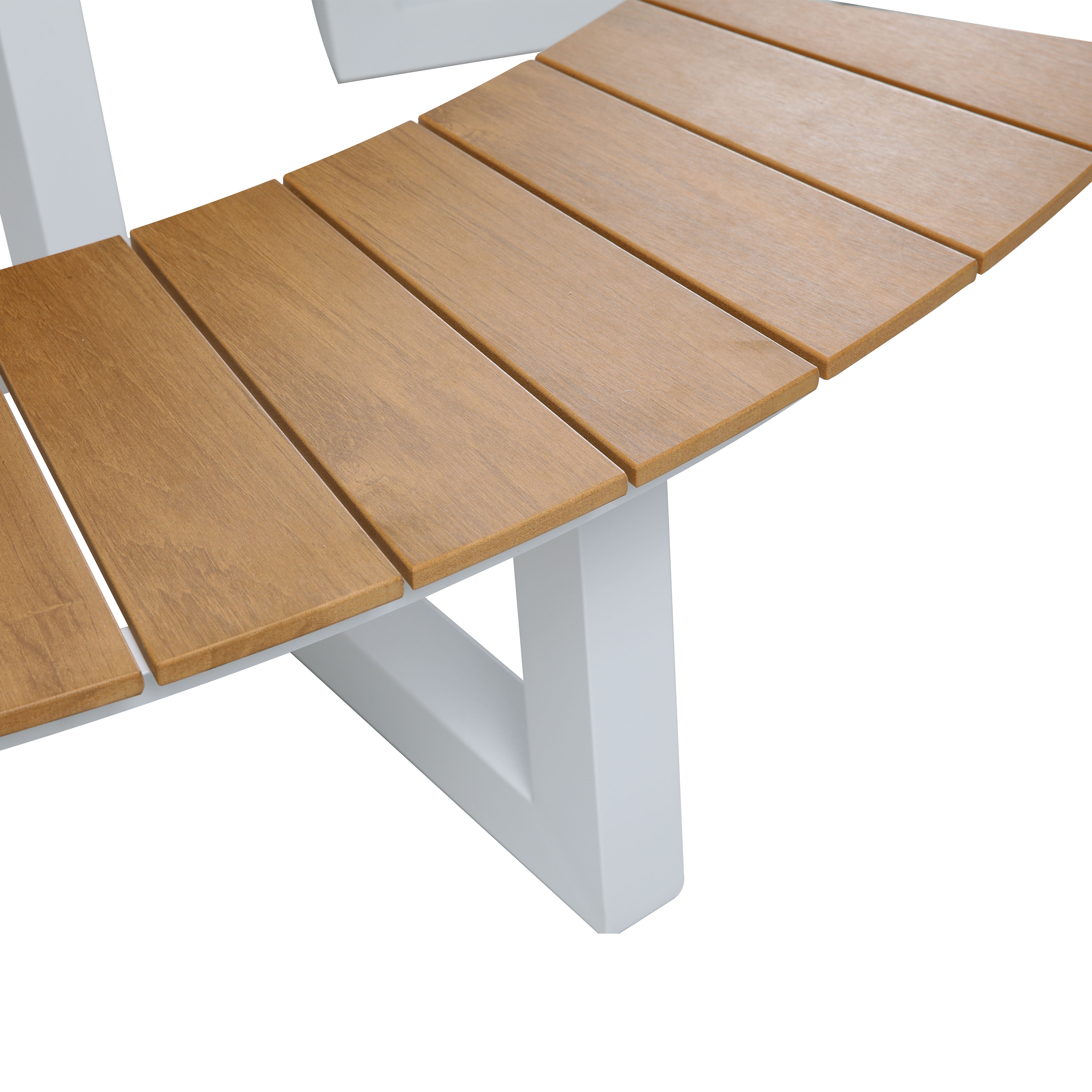 AXI Taco Picnic table with 2 benches Round White/Teak-look Polywood