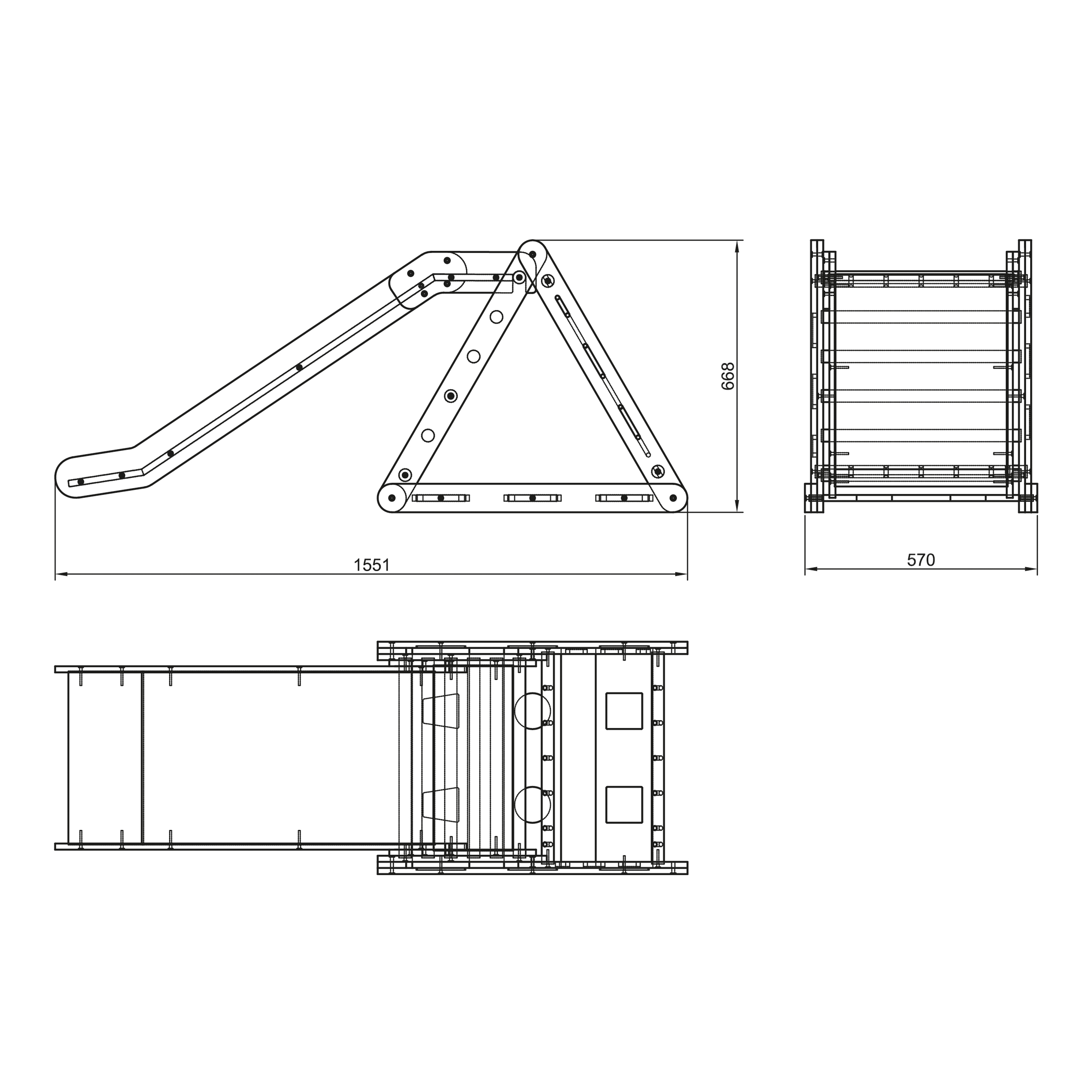 Sunny Sammie 2-en-1 Triangle d’escalade avec toboggan en bois, Naturel