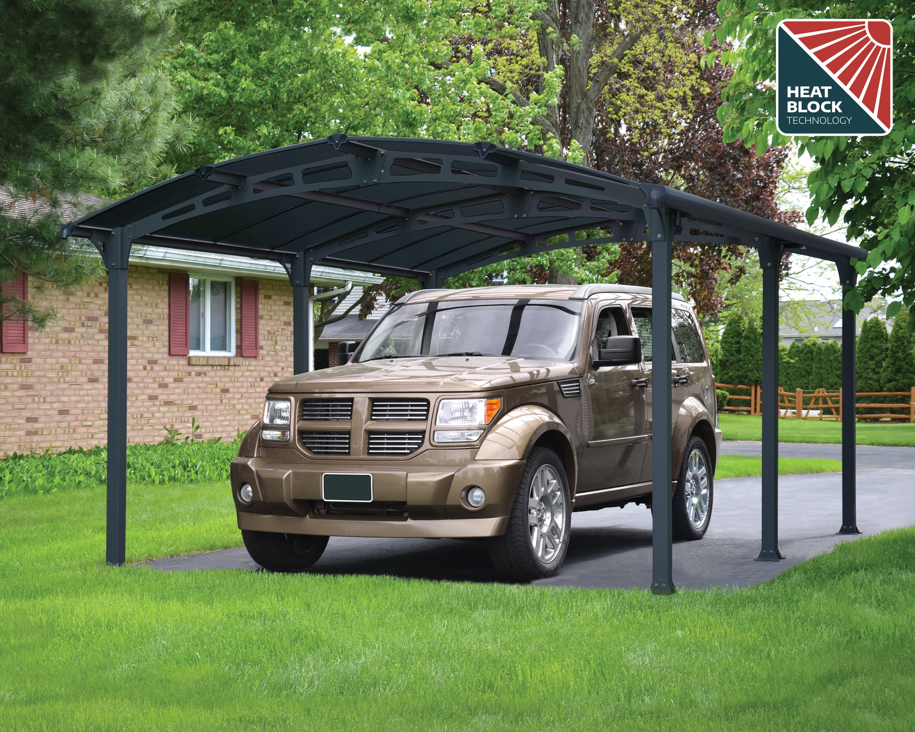 Canopia Arcadia 650X360 cm Carport Enkel Donkergrijs Brons-7290108138641 Canopia Arcadia 650X360 cm Carport Enkel Donkergrijs Brons