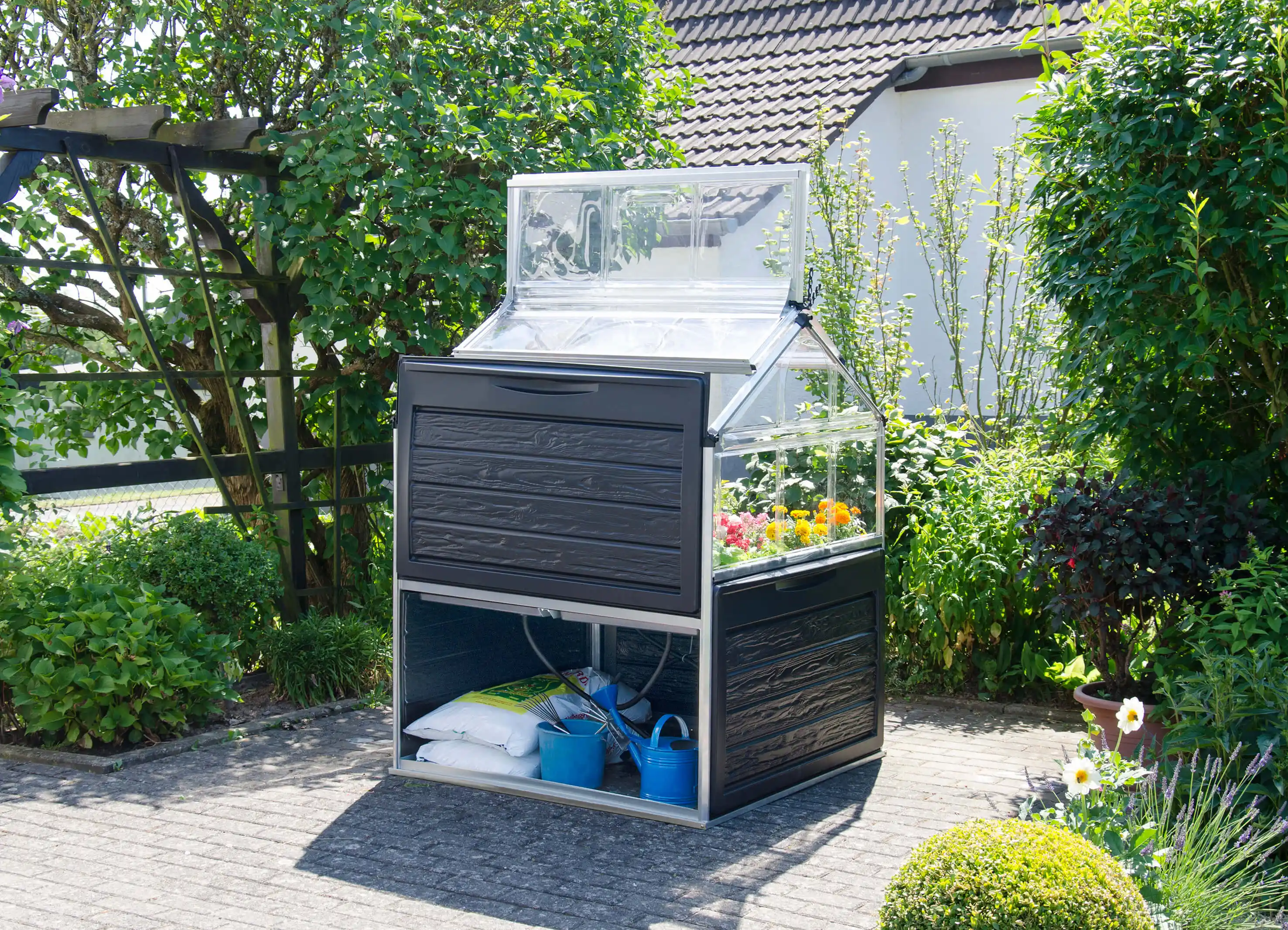 Canopia Plant Inn Verhoogd Bed 118X118X148 cm Tuinkas Zilver Helder-7290103111151 Canopia Plant Inn Verhoogd Bed 118X118X148 cm Tuinkas Zilver Helder