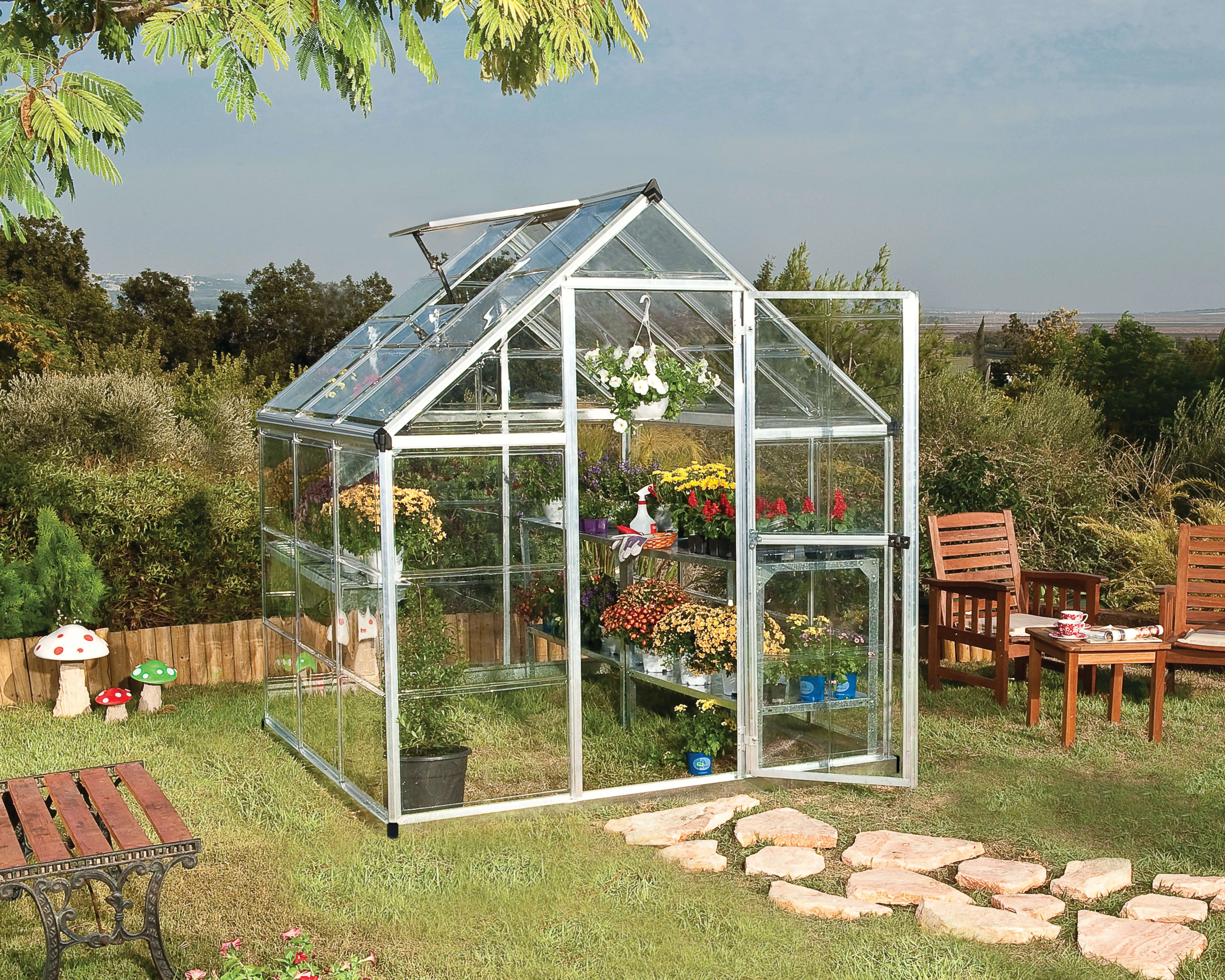 Canopia Harmony 186X185X208 cm Tuinkas Zilver Helder-7290103110833 Canopia Harmony 186X185X208 cm Tuinkas Zilver Helder