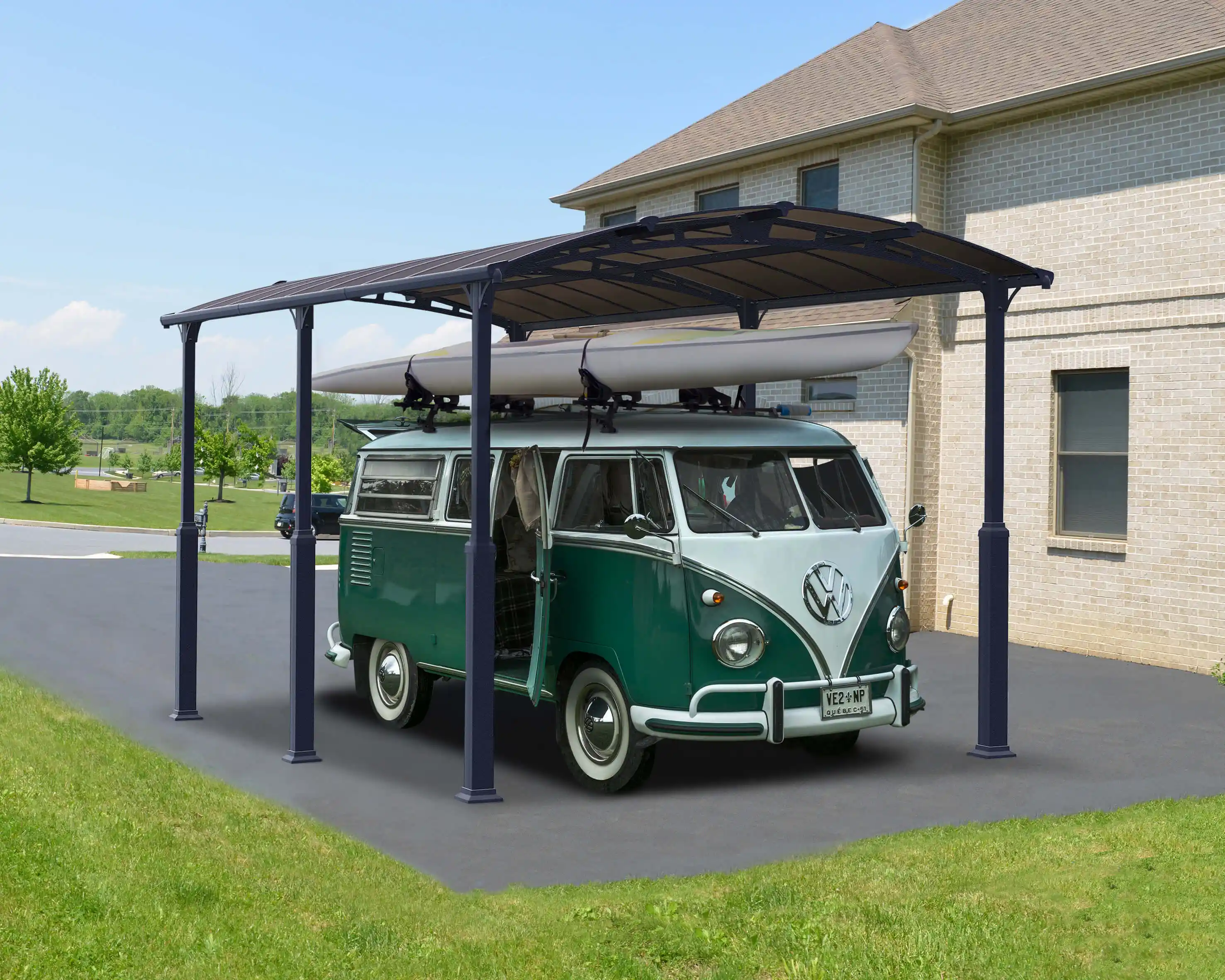 Canopia Alpine 650X360X307 cm Carport pour camping-car et hangar à bateaux Gris/Bronze Canopia Alpine 650X360X307 cm Carport pour camping-car et hangar à bateaux Gris/Bronze