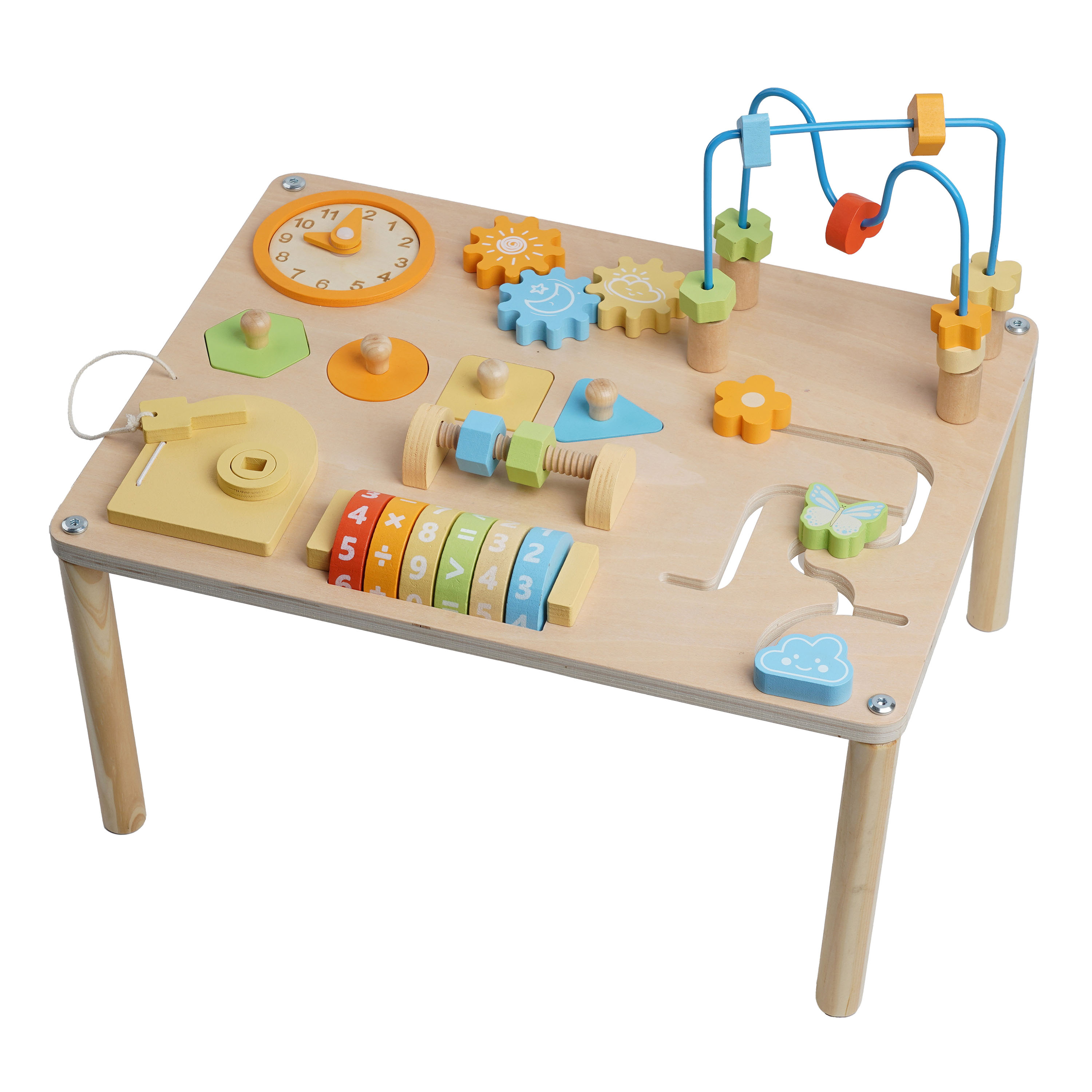 Sunny Maud Wooden Activity Table with Bead Maze