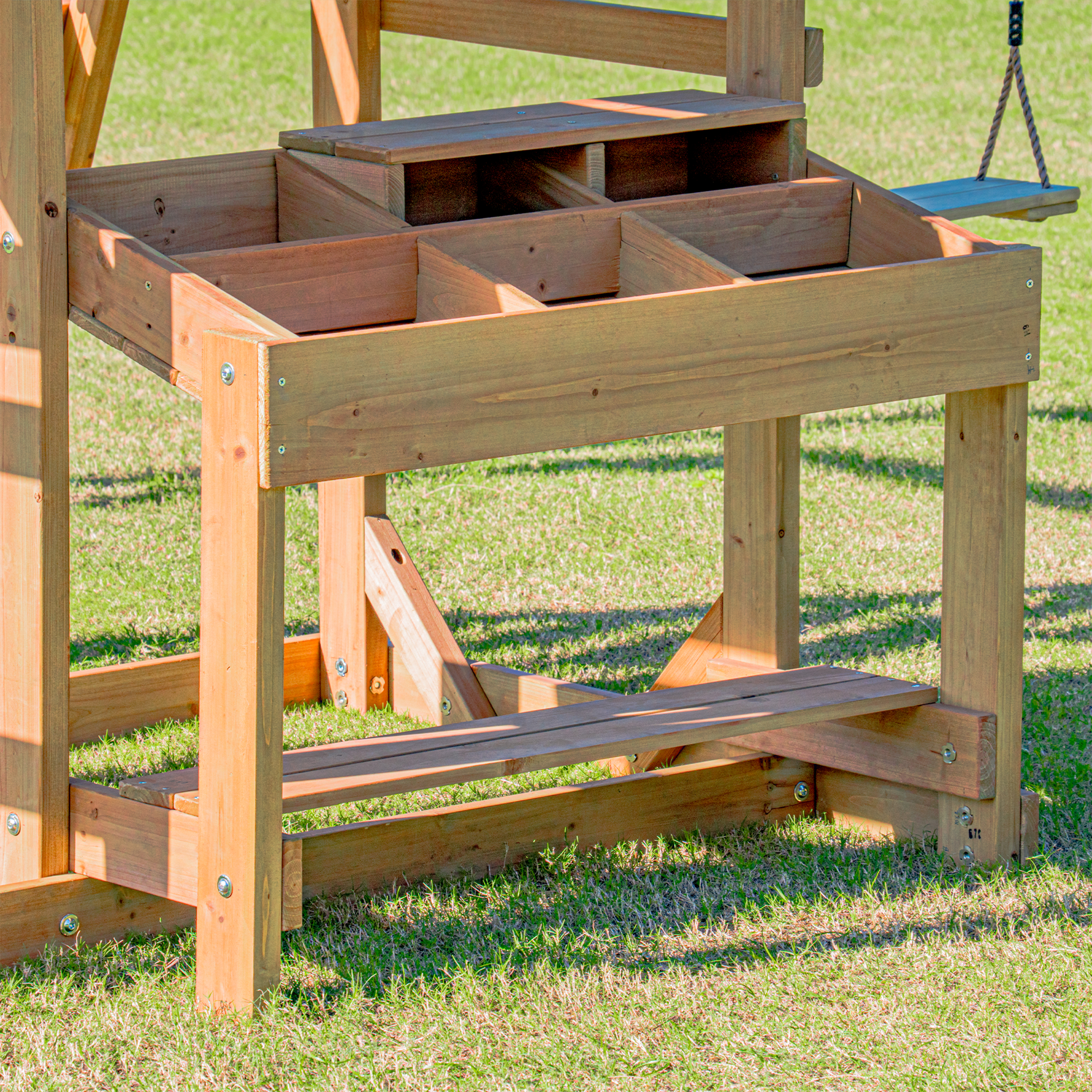 AXI Mitch Climbing Frame with Double Swing, Trapeze and Lookout Tower – White Slide
