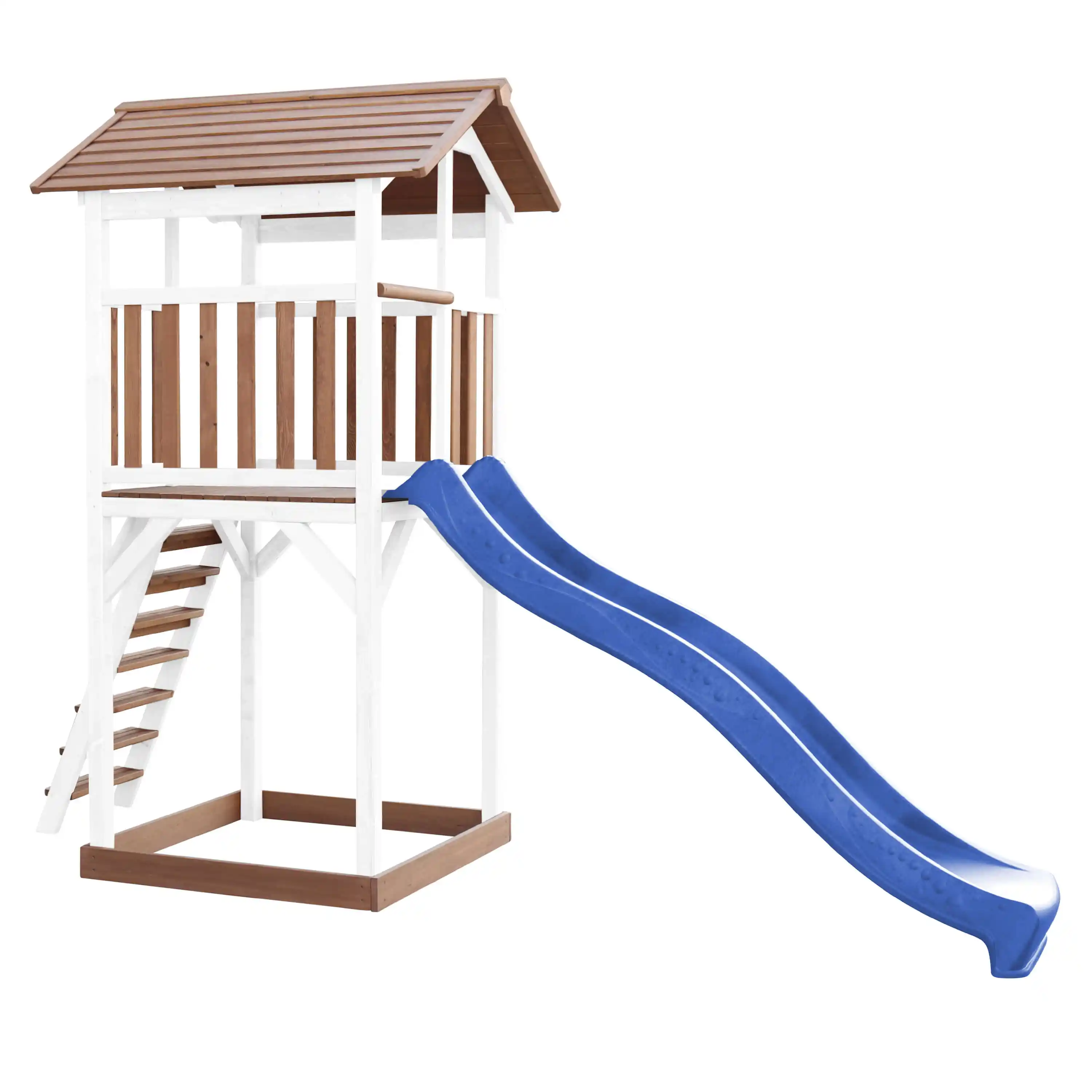 AXI Beach Tower Speeltoren Bruin/wit - Blauwe Glijbaan