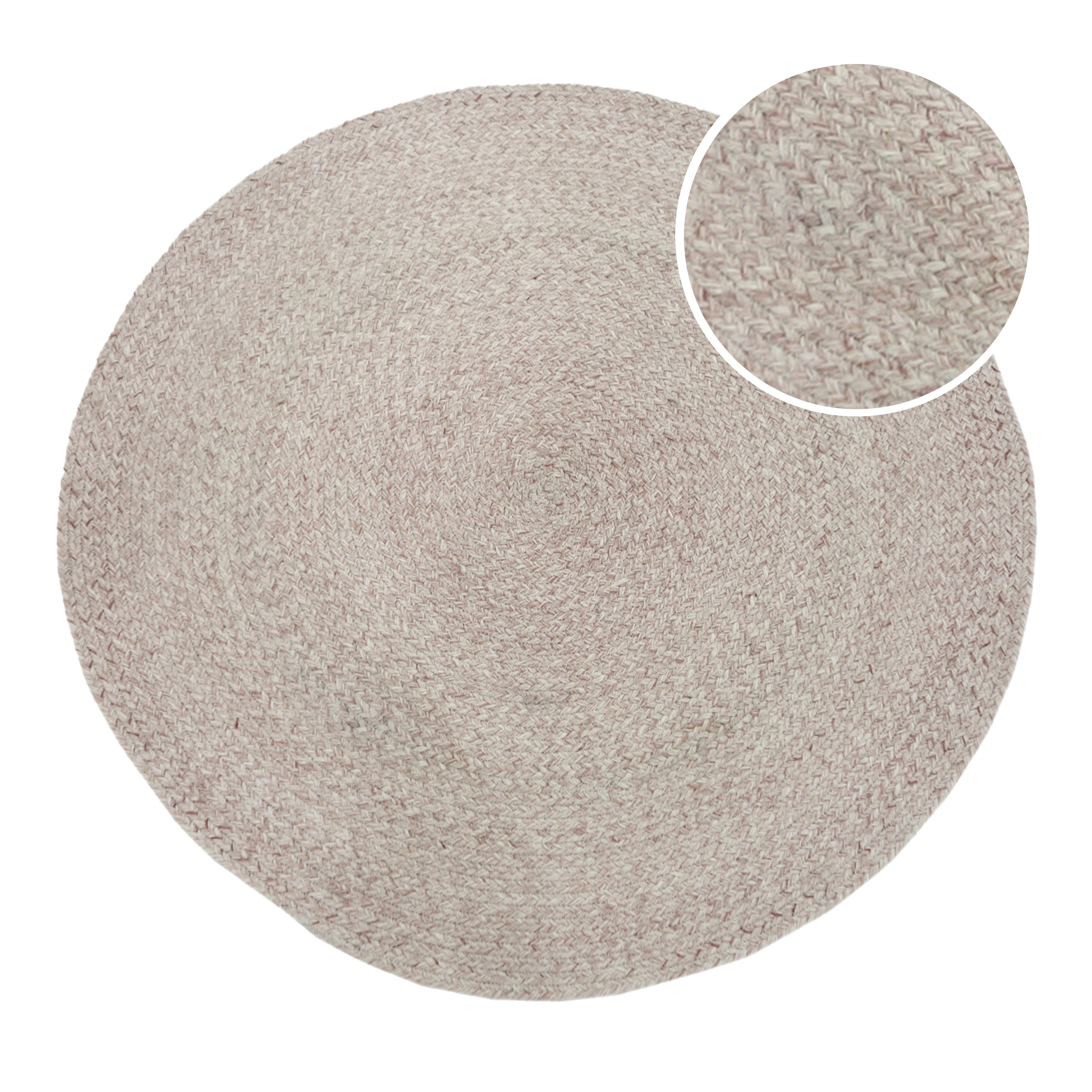 AXI Corfu Tapis d'extérieur – Rond – Ø 180 cm - Beige / Rosé