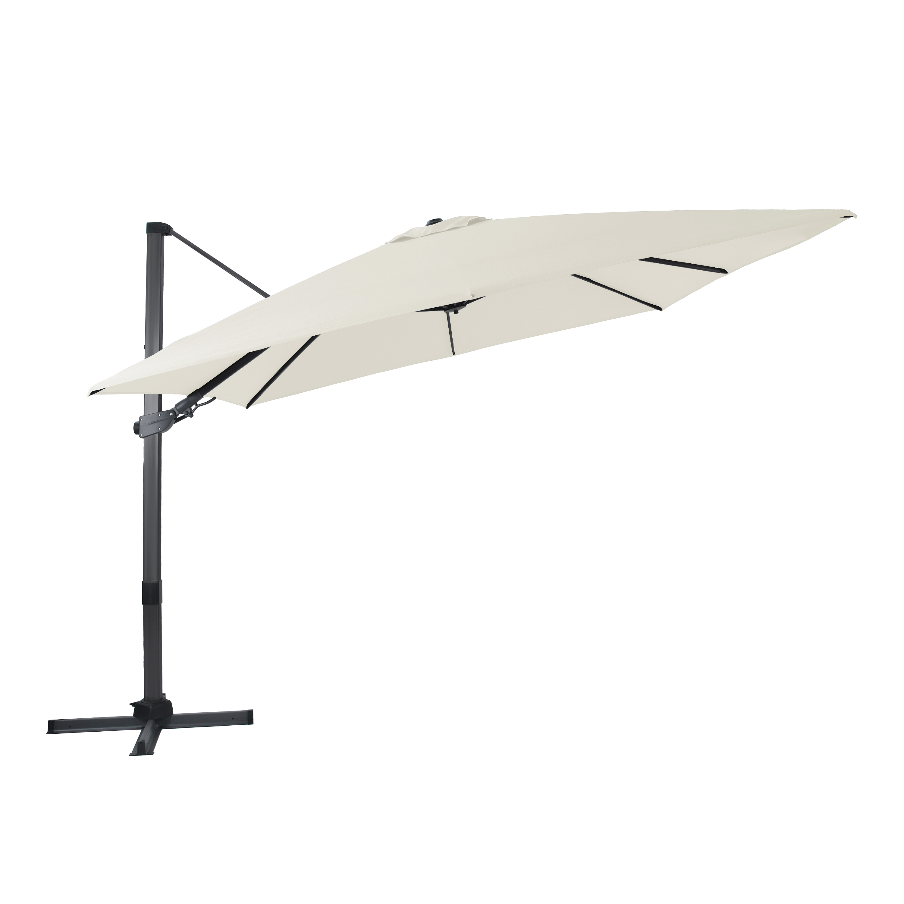 AXI Apollo Premium Parasol déporté 300x300cm Anthracite/Beige