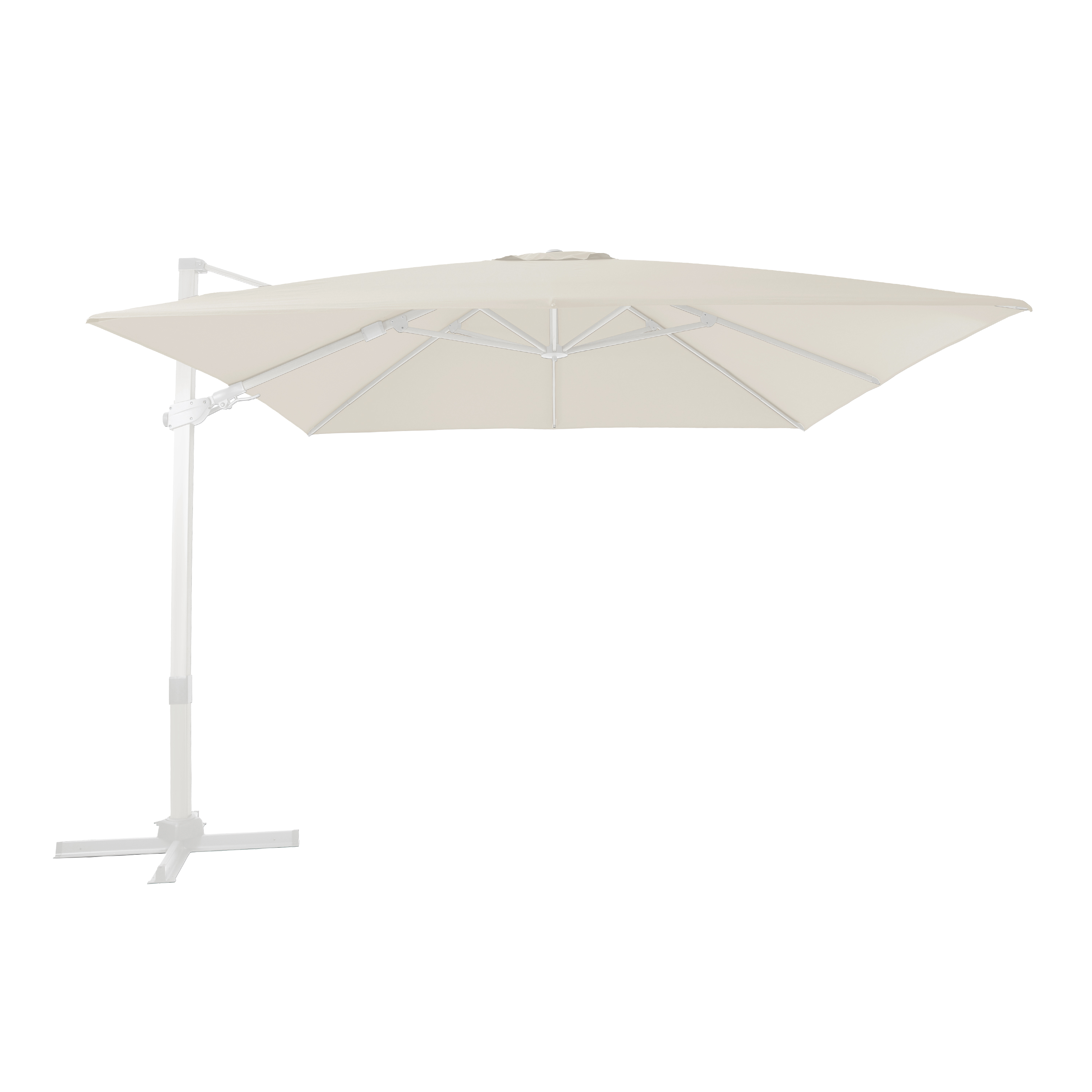 AXI Apollo Premium Parasol déporté 300x300cm blanc/beige