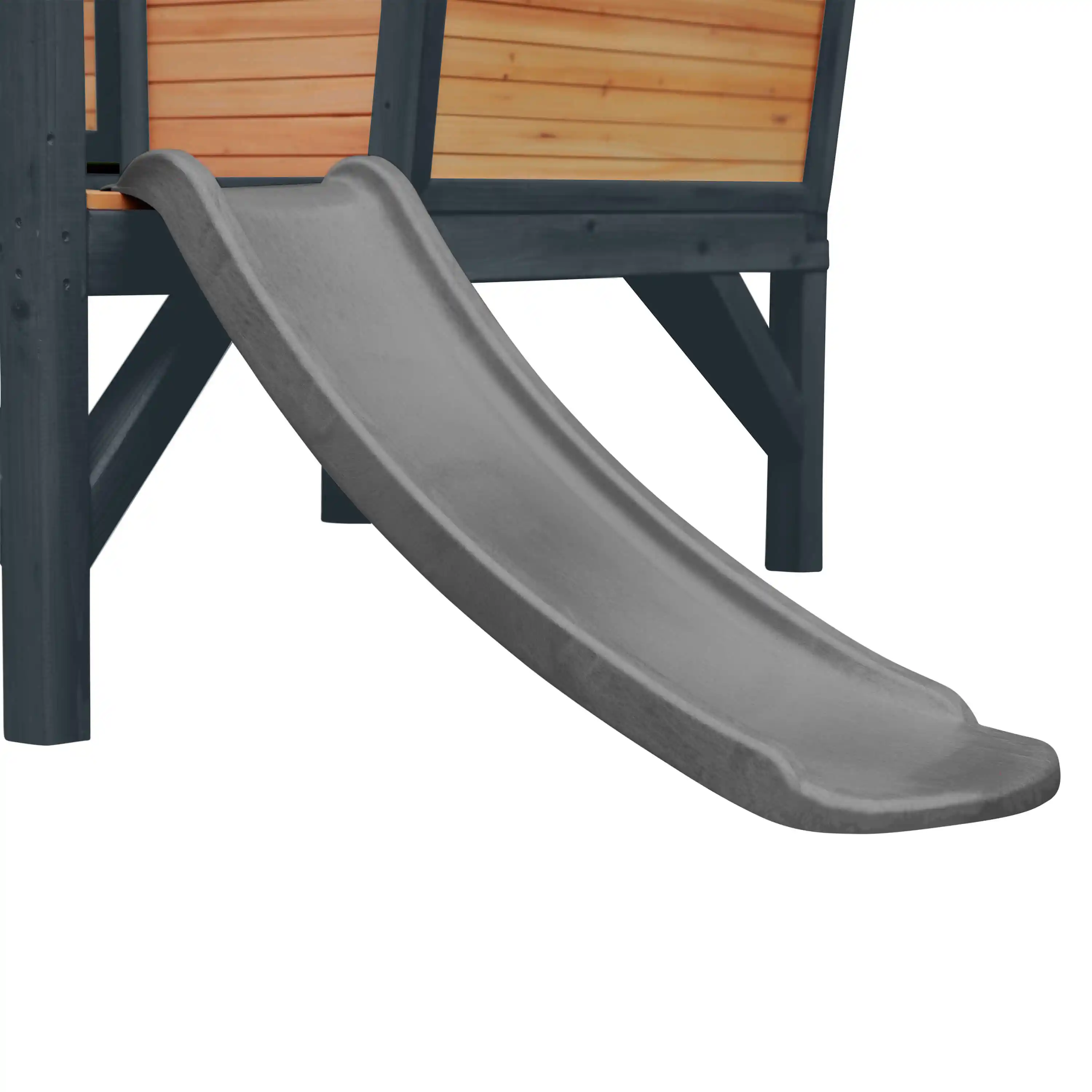 AXI Robin Maisonnette en bois Marron/Anthracite - Toboggan Gris