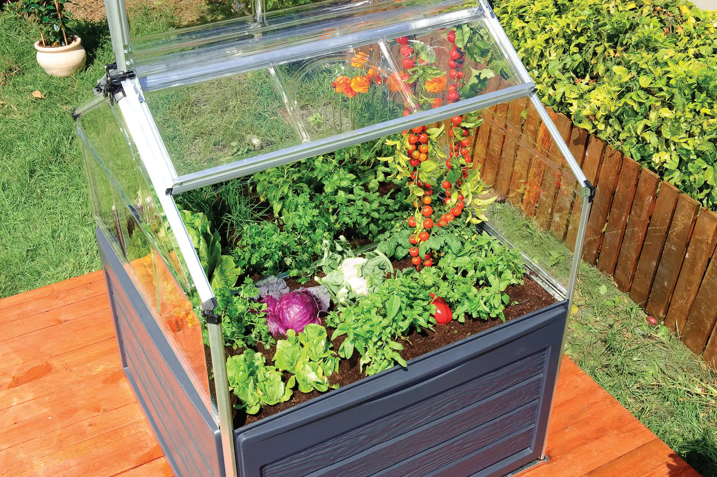 Canopia Plant Inn Verhoogd Bed 118X118X148 cm Tuinkas Zilver Helder-7290103111151 Canopia Plant Inn Verhoogd Bed 118X118X148 cm Tuinkas Zilver Helder