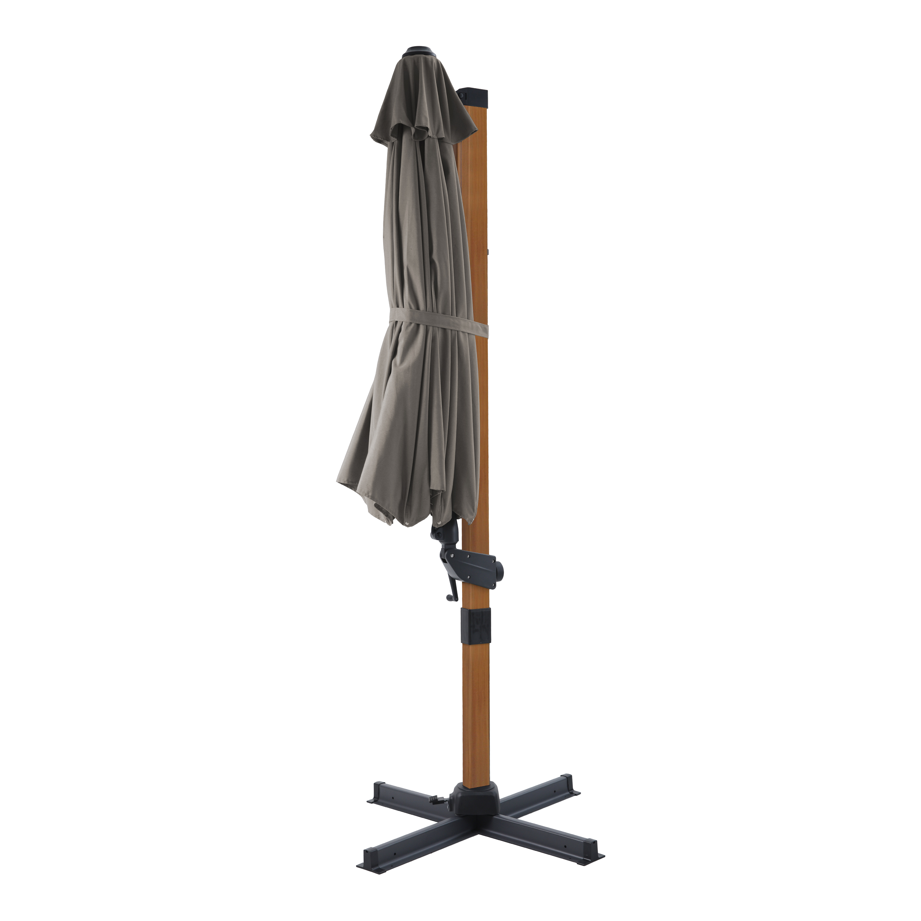 AXI Cyrus Premium Parasol déporté Ø 300cm Aspect bois/taupe 