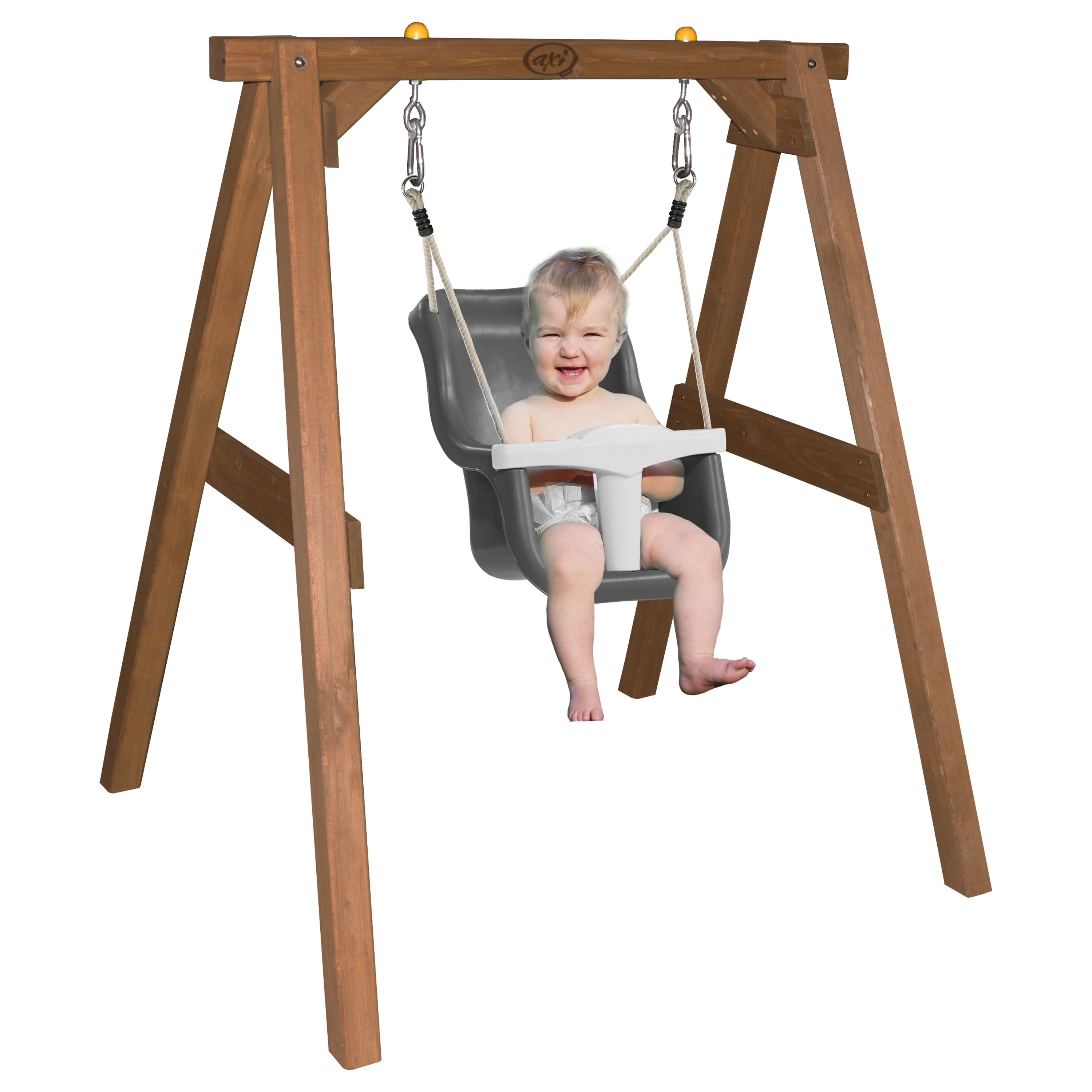 AXI Baby Swing Brown with seat Grey/White