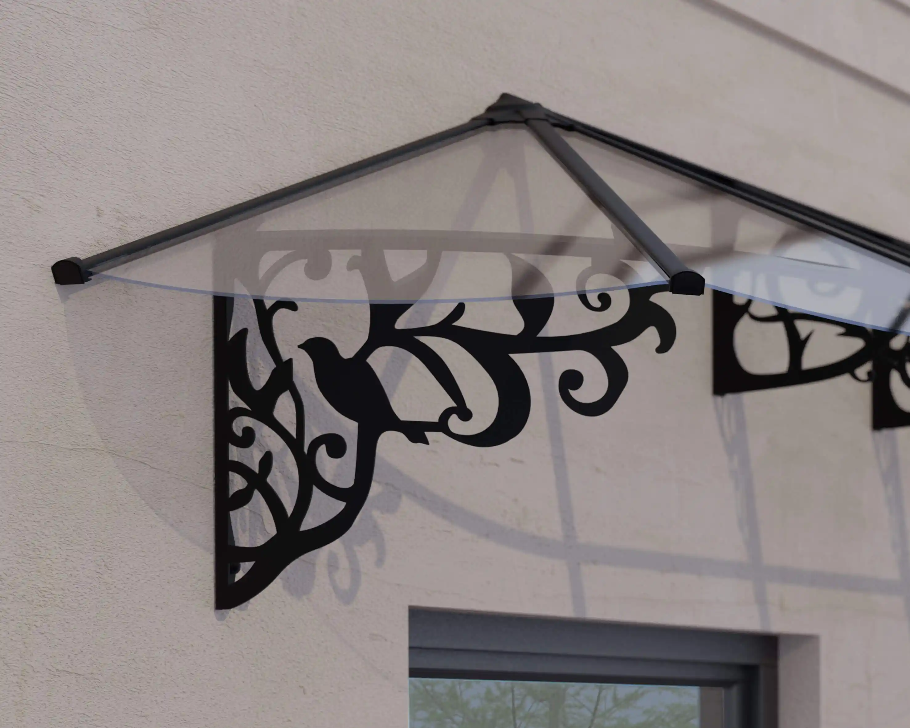 Canopia Lily 472X88X70 cmDeur en Veranda Luifel Zwart Helder