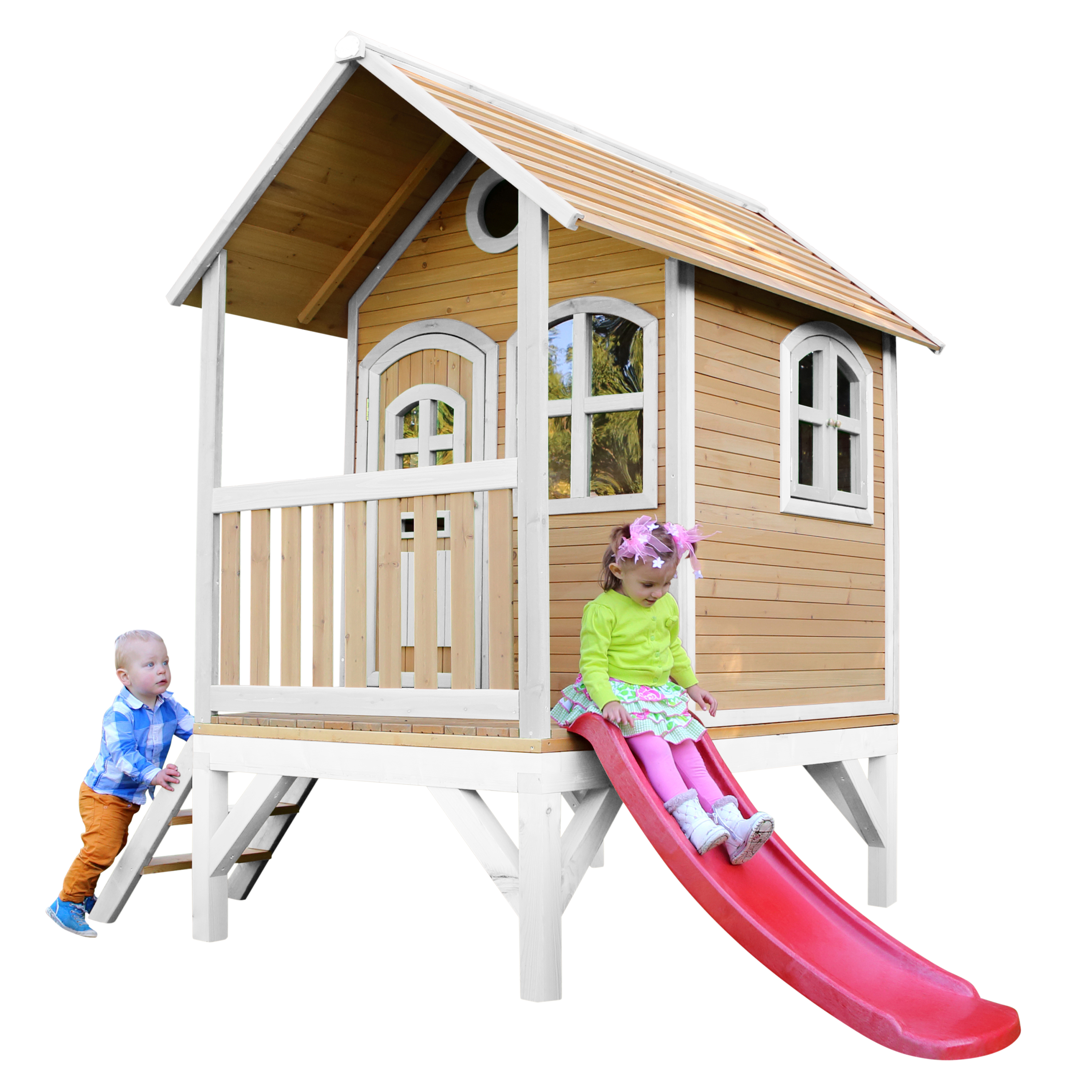 AXI Tom Playhouse Brown/White - Red Slide