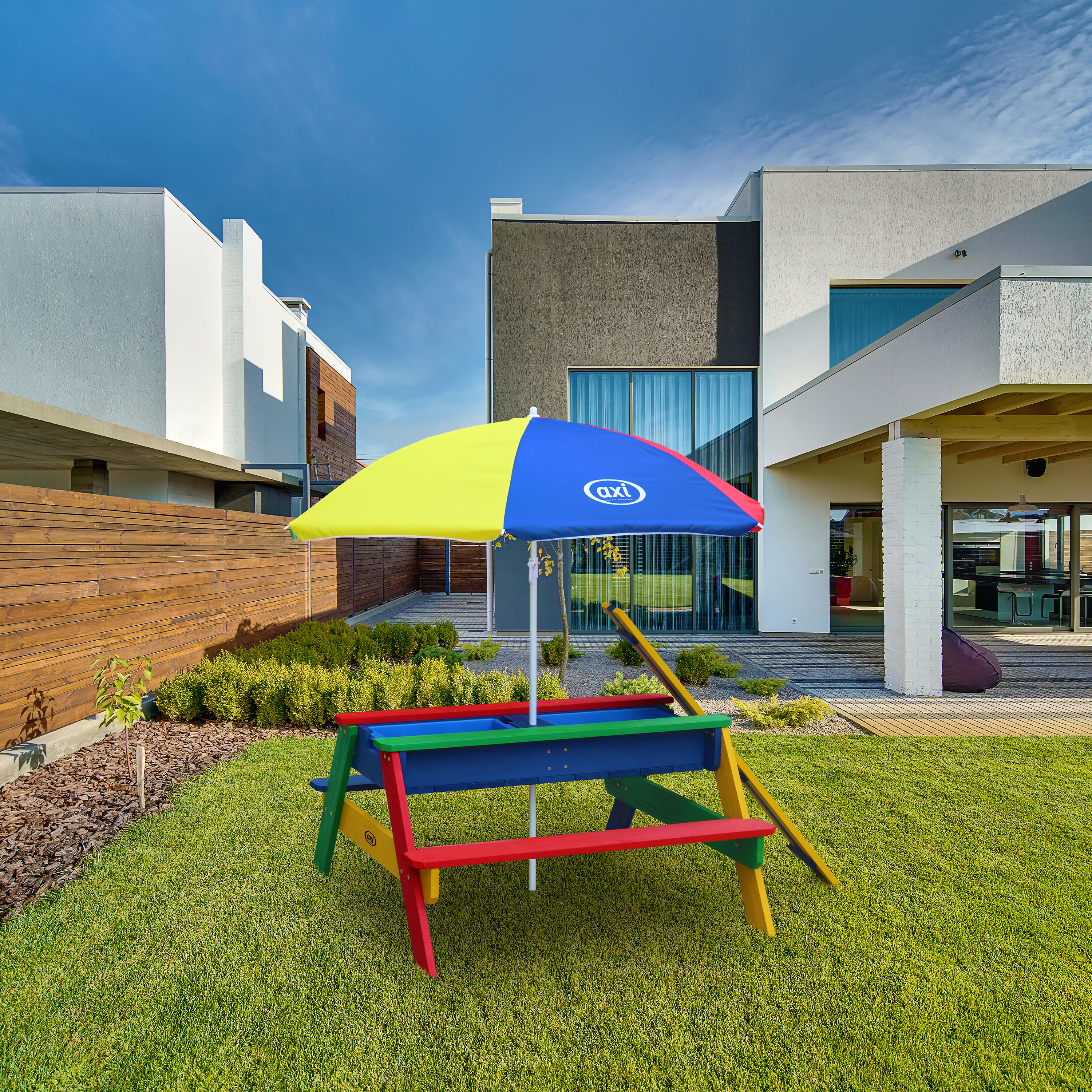 AXI Nick Sand & Water Picnic Table Rainbow - Umbrella Rainbow