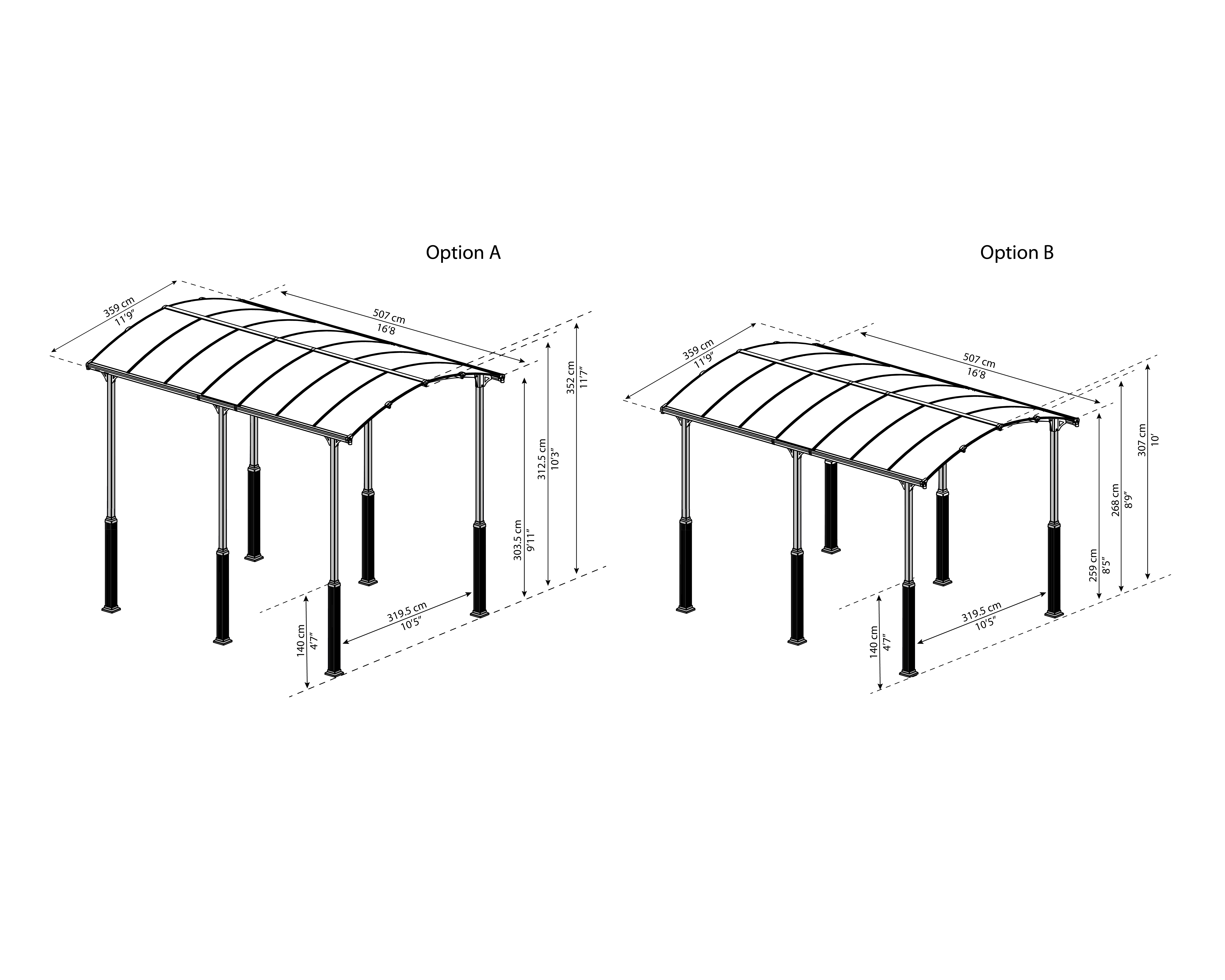 Canopia Alpine 507X360X307 cm RV Carport en Boothuis Donkergrijs Brons-7290108601114 Canopia Alpine 507X360X307 cm RV Carport en Boothuis Donkergrijs Brons