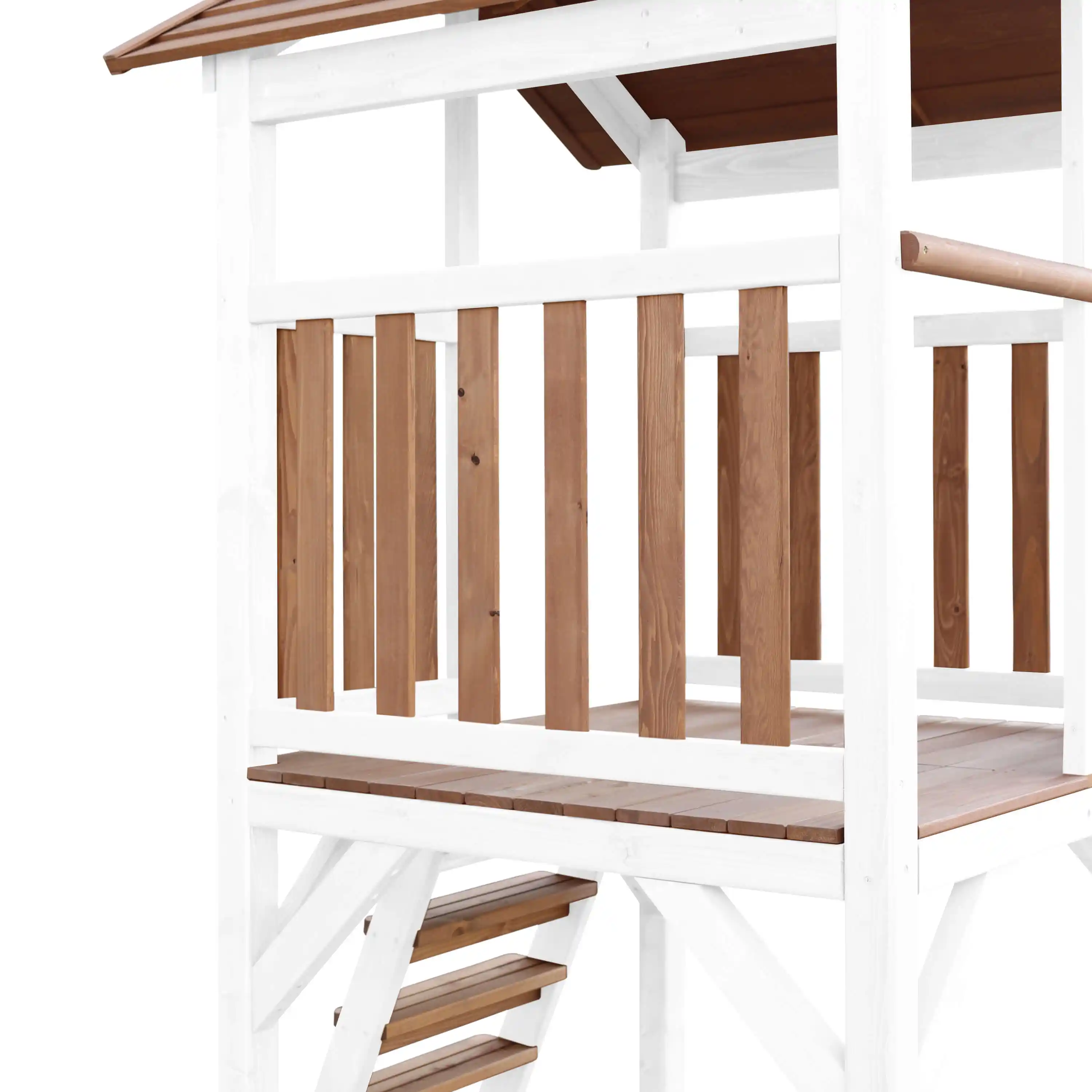 AXI Beach Tower Speeltoren met Enkele Schommel Bruin/wit - Rode Glijbaan