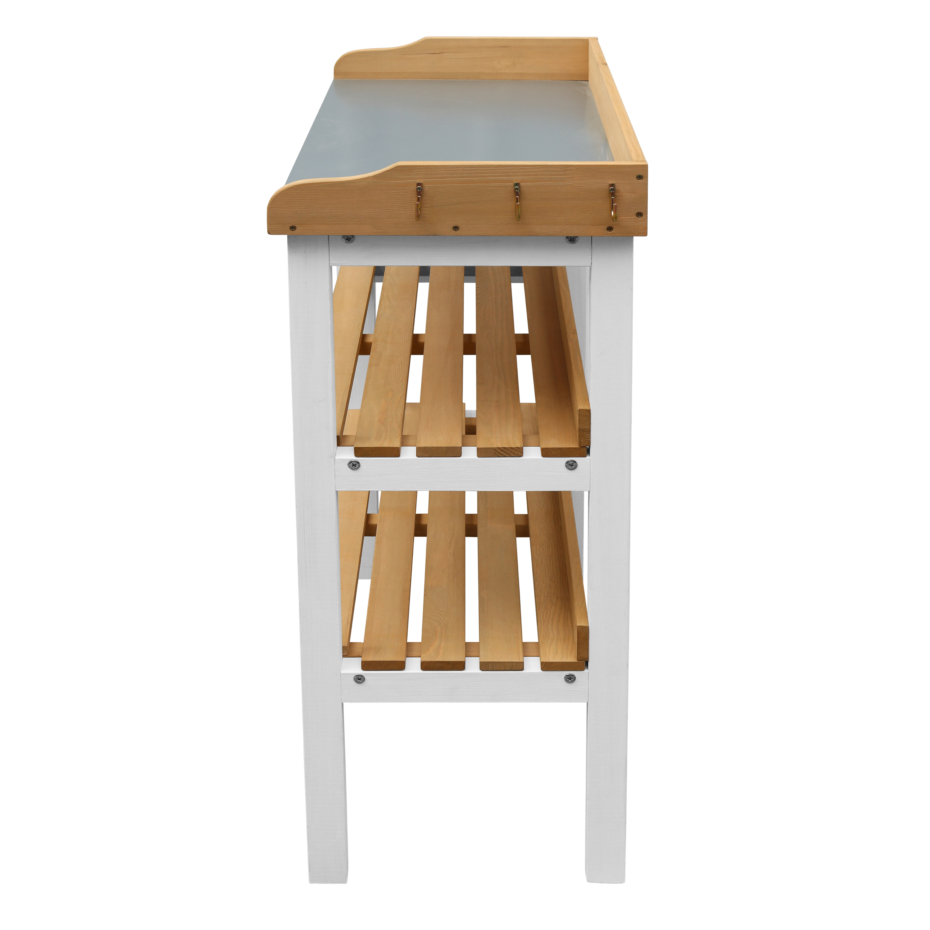 AXI Oppottafel met opbergplanken Bruin/wit-8717973938163 AXI Oppottafel met opbergplanken Bruin/wit