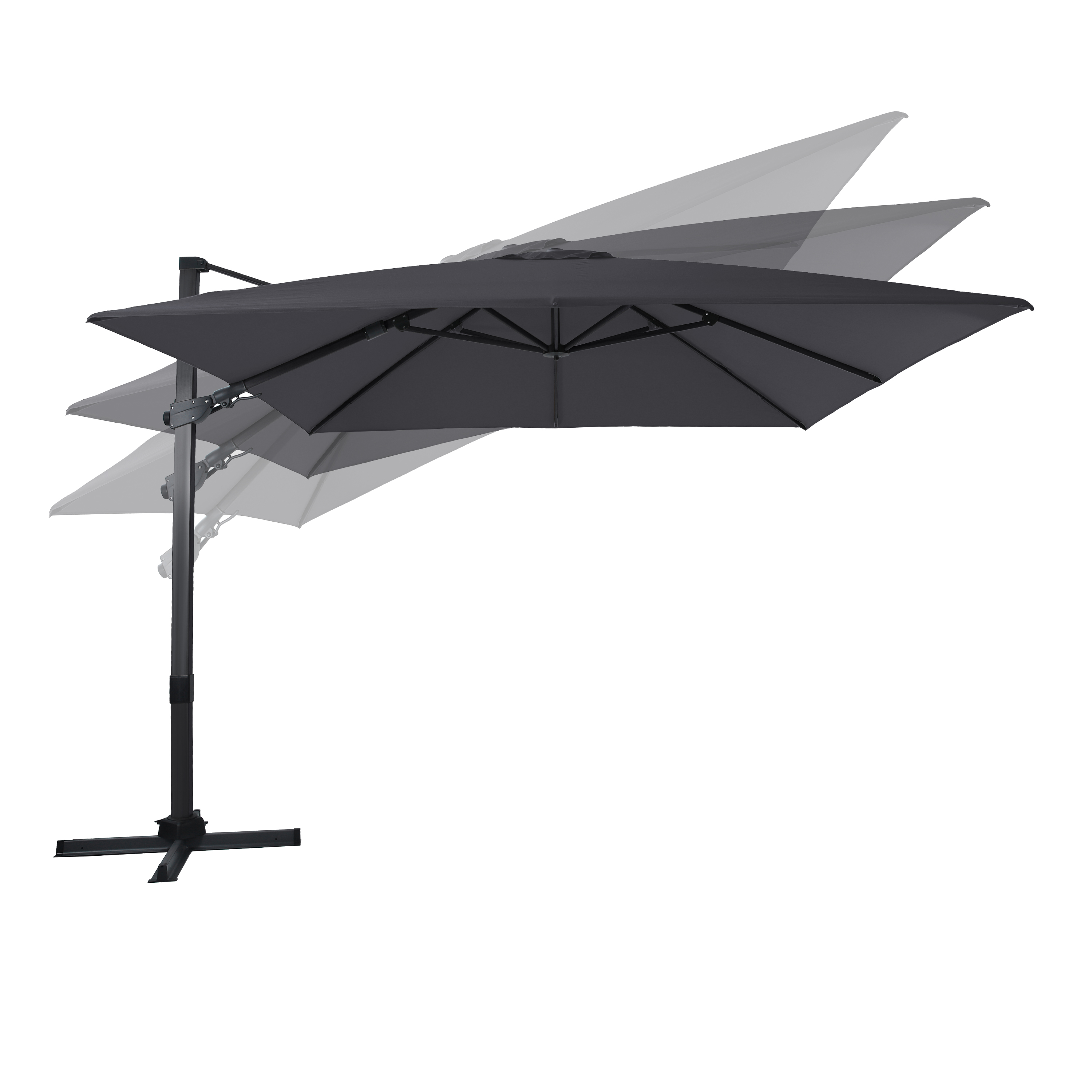 AXI Apollo Premium Parasol déporté 300x300cm Anthracite/Gris