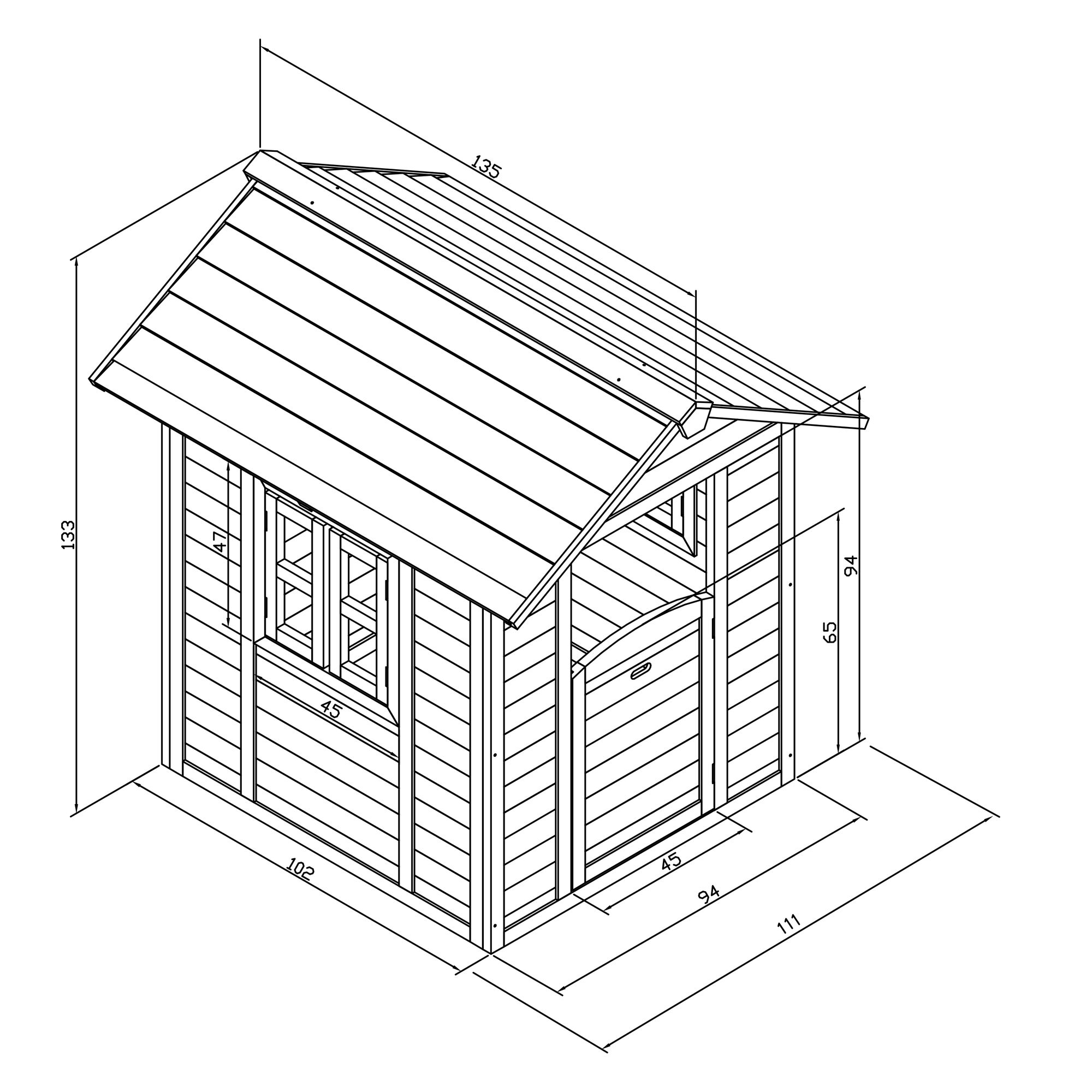 maattekening AXI Lodge Speelhuis Klassiek