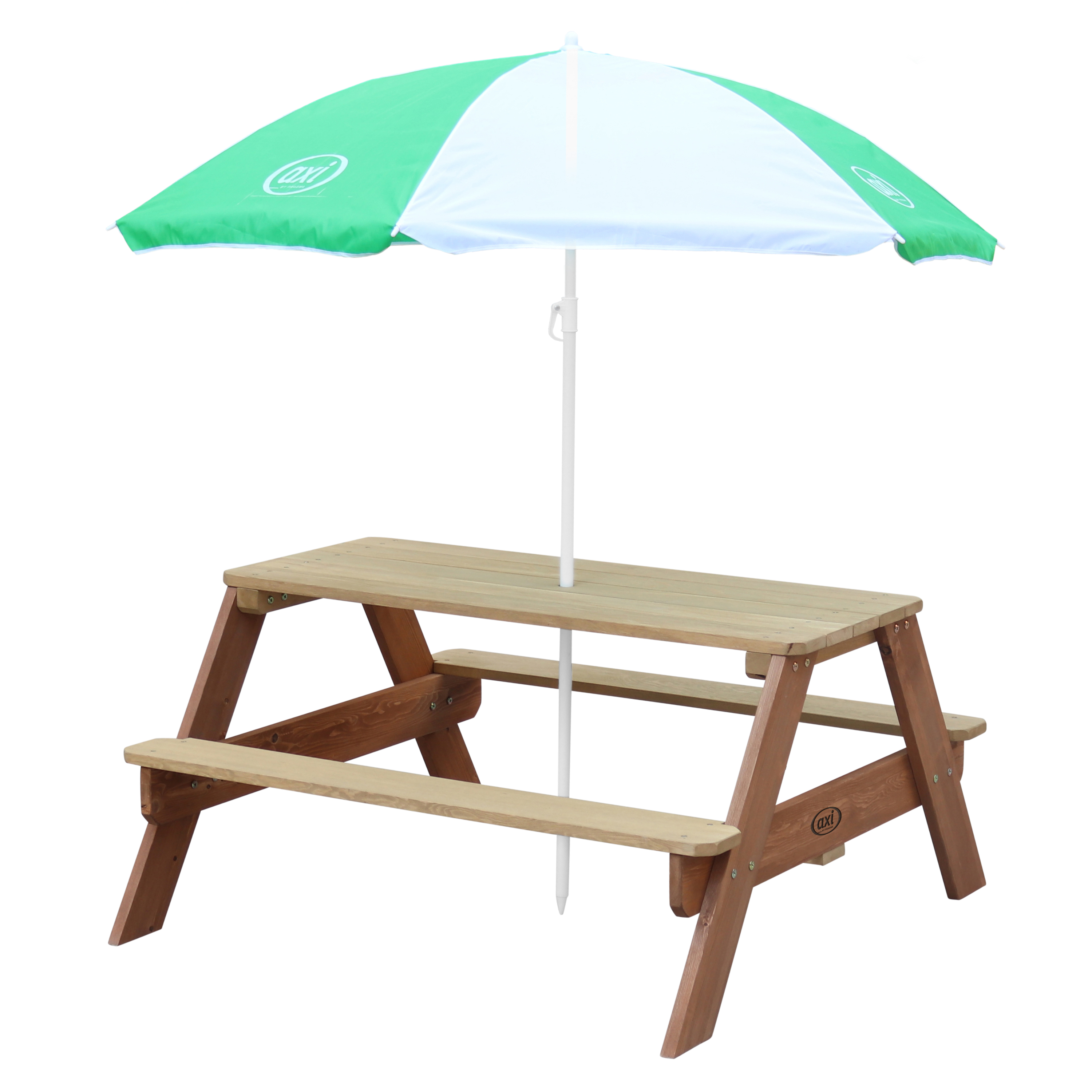 AXI Nick Picnic Table Brown - Umbrella Green/White