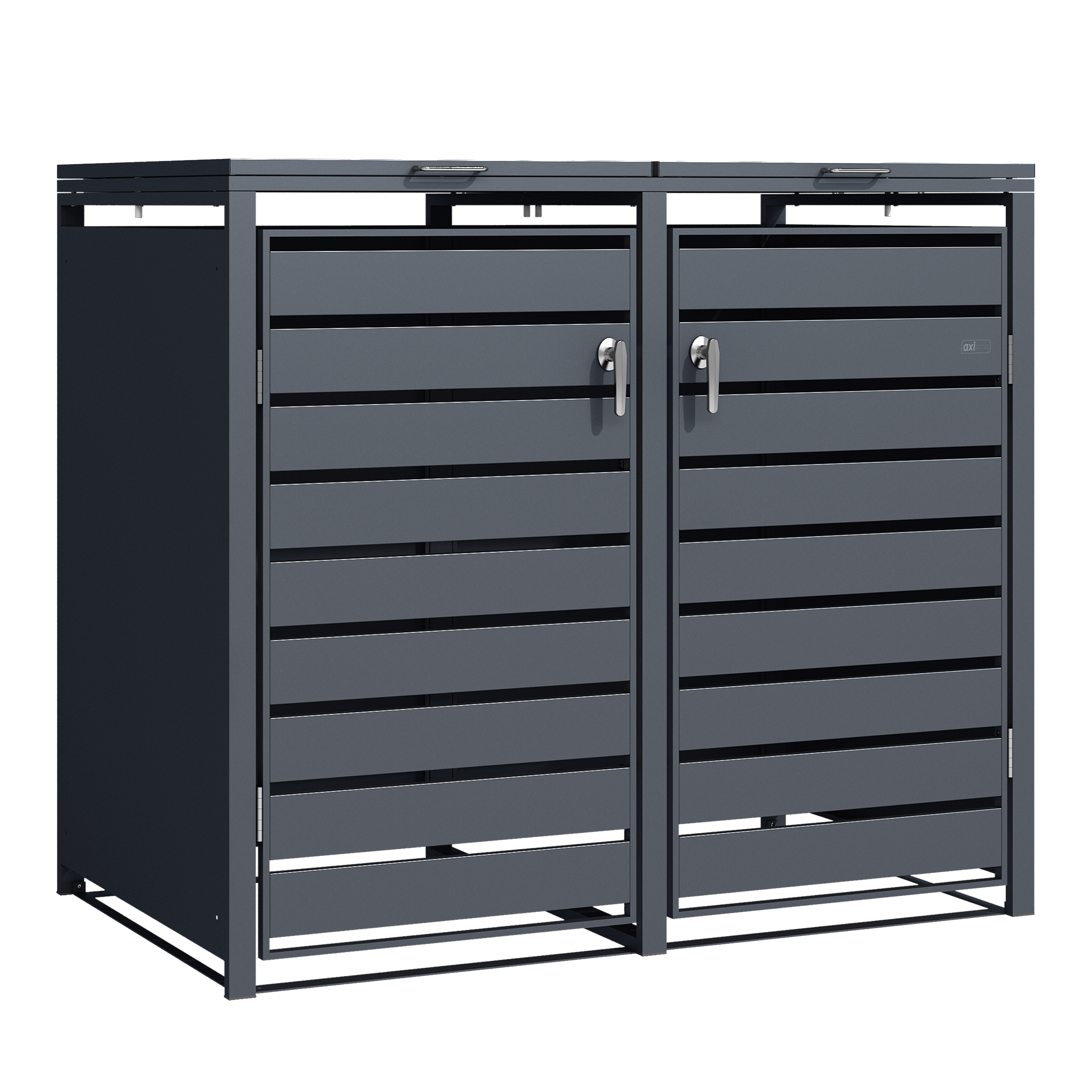 AXI Lucas Metal Garbage Bin Shed Anthracite - 2 Garbage Bins
