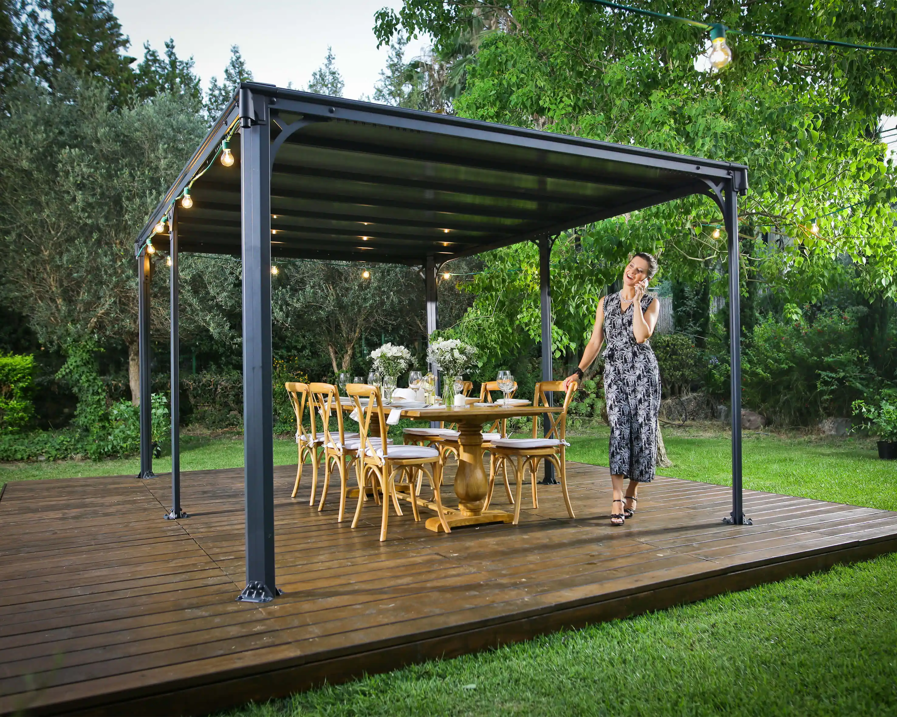 Canopia Milano 426X309 cm Pergola Grise foncé/Bronze Canopia Milano 426X309 cm Pergola Grise foncé/Bronze