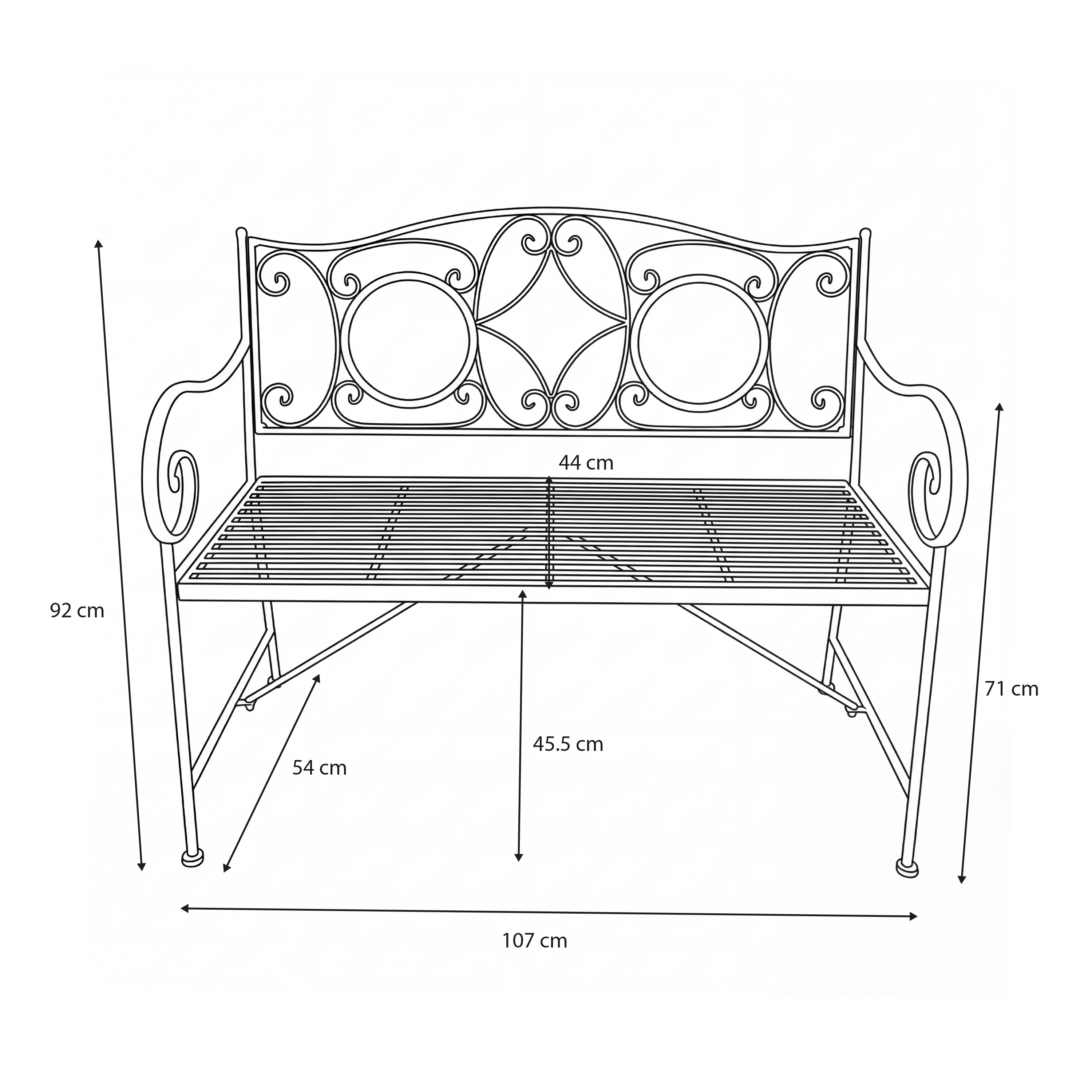 AXI Margot Mosaic Garden Bench Star – Grey/Brown