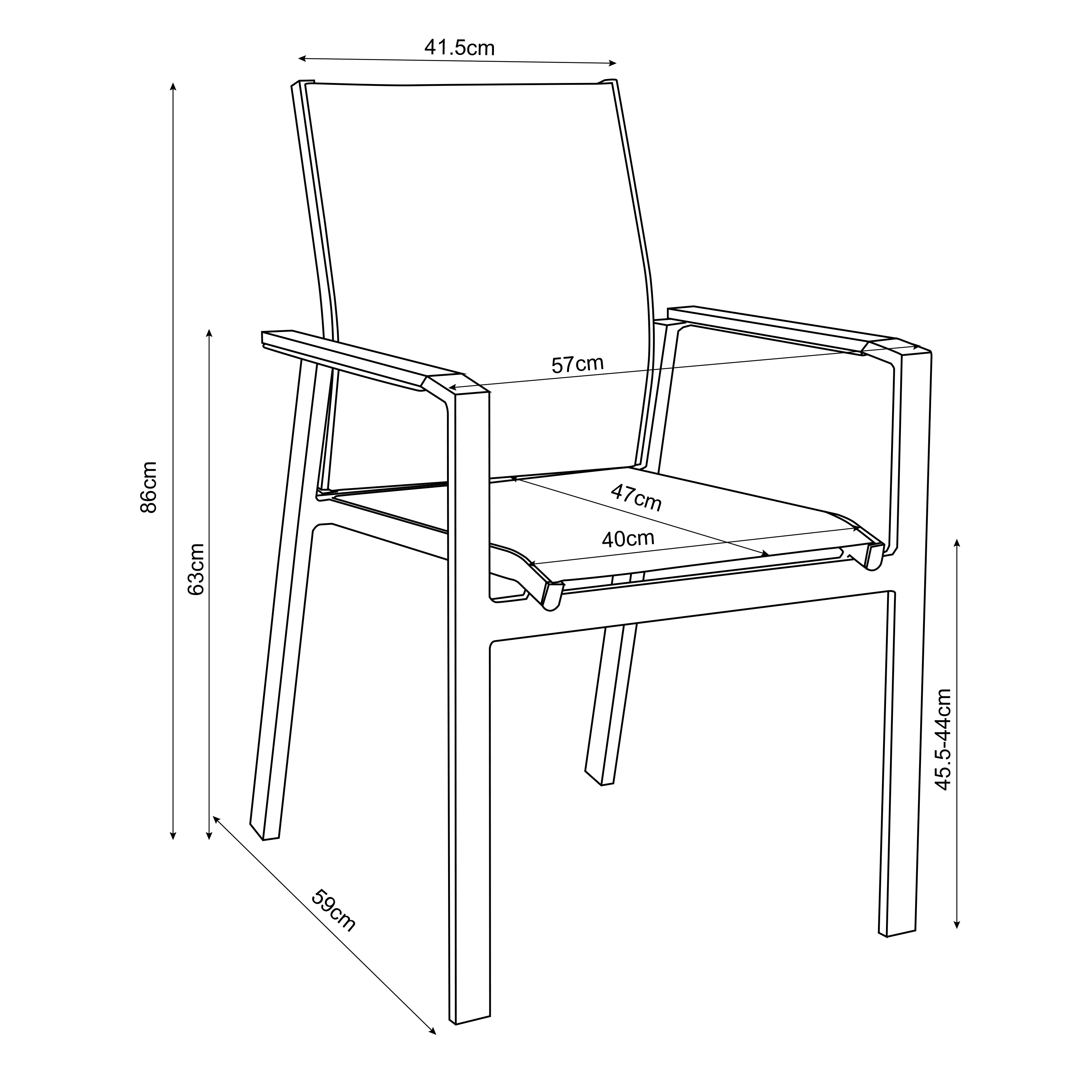 AXI Alva Aluminium Chairs Anthracite/Teak – Set 2 pieces