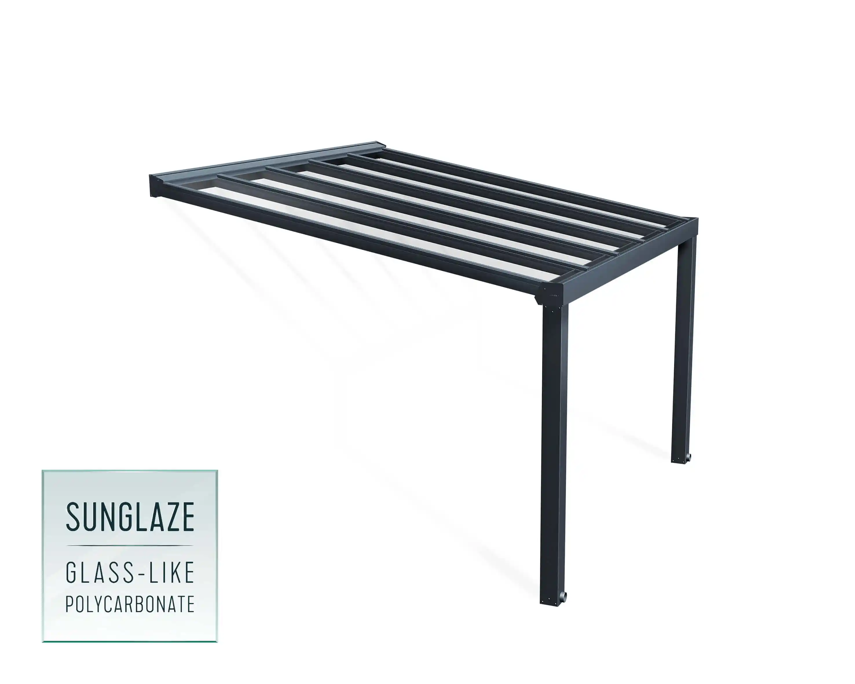 Canopia Stockholm 340X370 cm Terrasoverkapping Donkergrijs Helder-7290108601053 Canopia Stockholm 340X370 cm Terrasoverkapping Donkergrijs Helder
