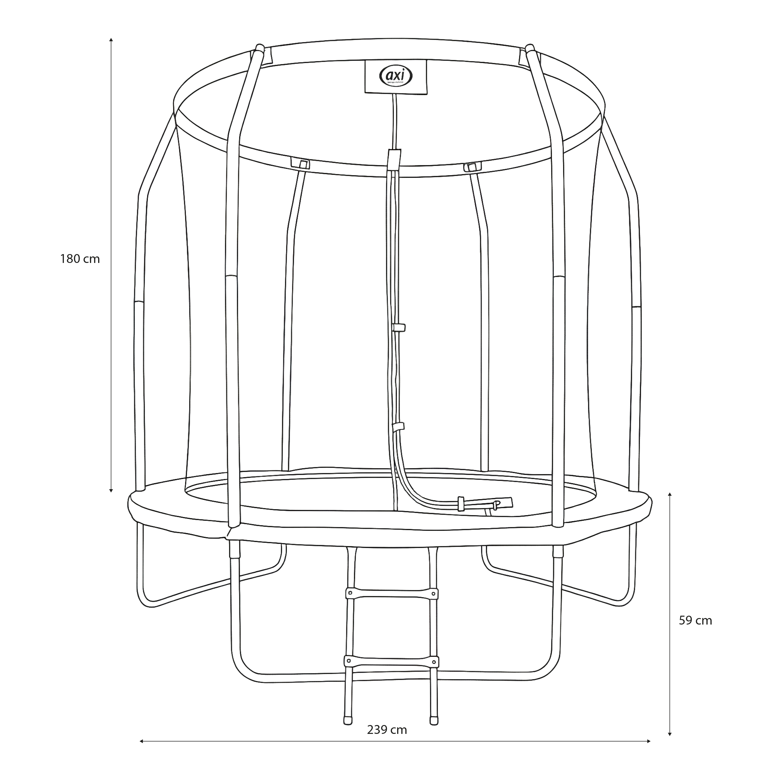 AXI Houston Trampoline Ø 244 cm with ladder – Onground – Black